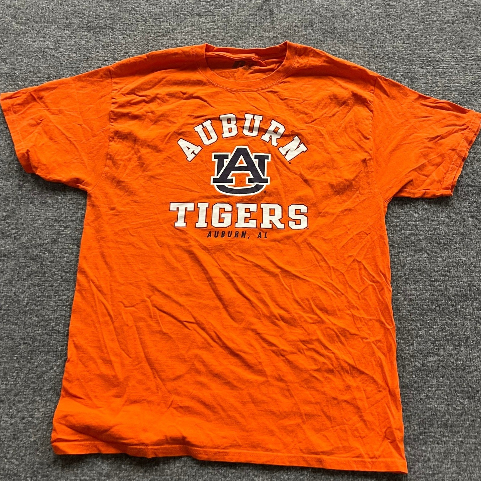 Russell Athletic T-Shirt Mens Size Large Orange Tigers NCAA Cotton Crewneck