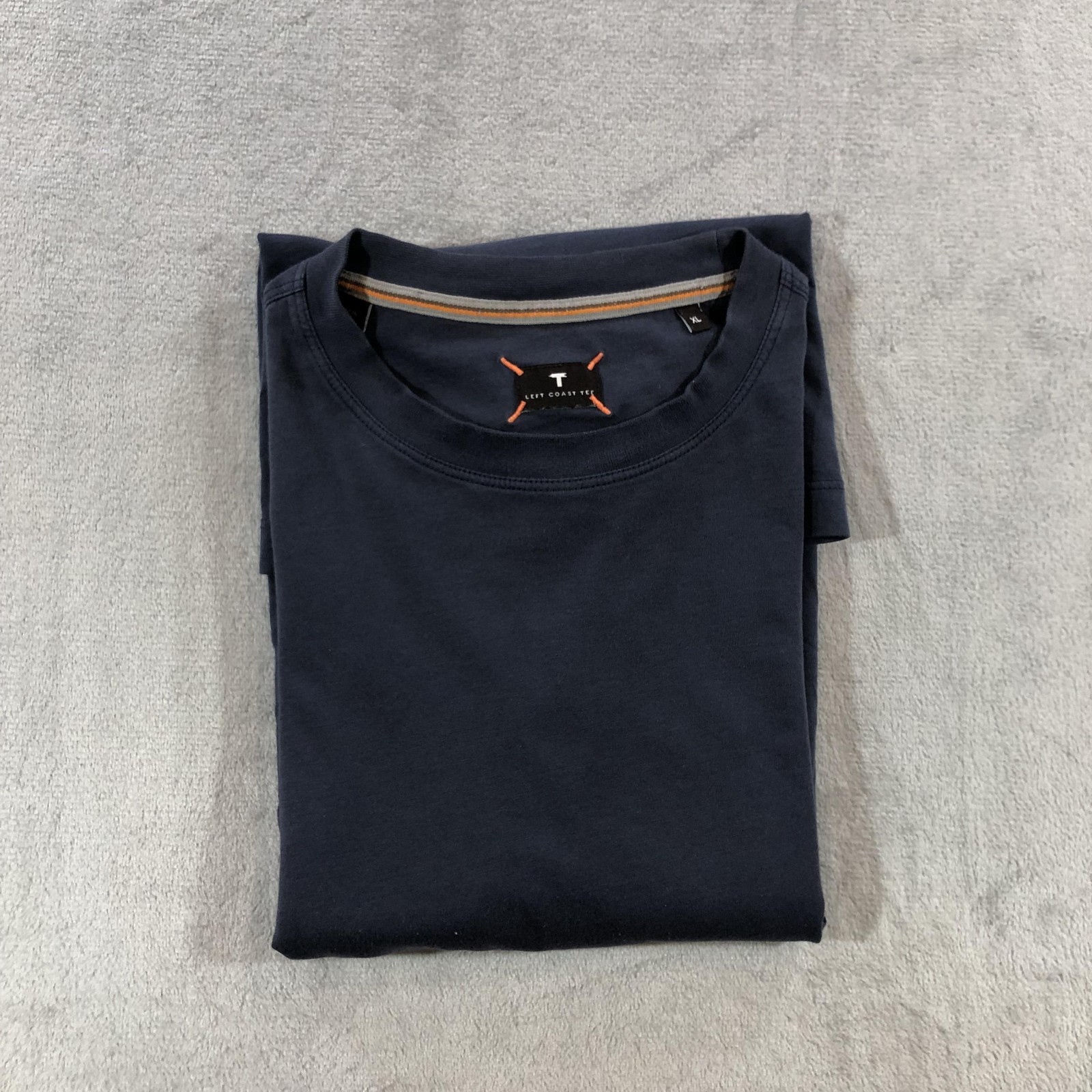 Left Coast Tee Shirt Mens XL Blue Pima Cotton Soft Crew Neck Solid Tee