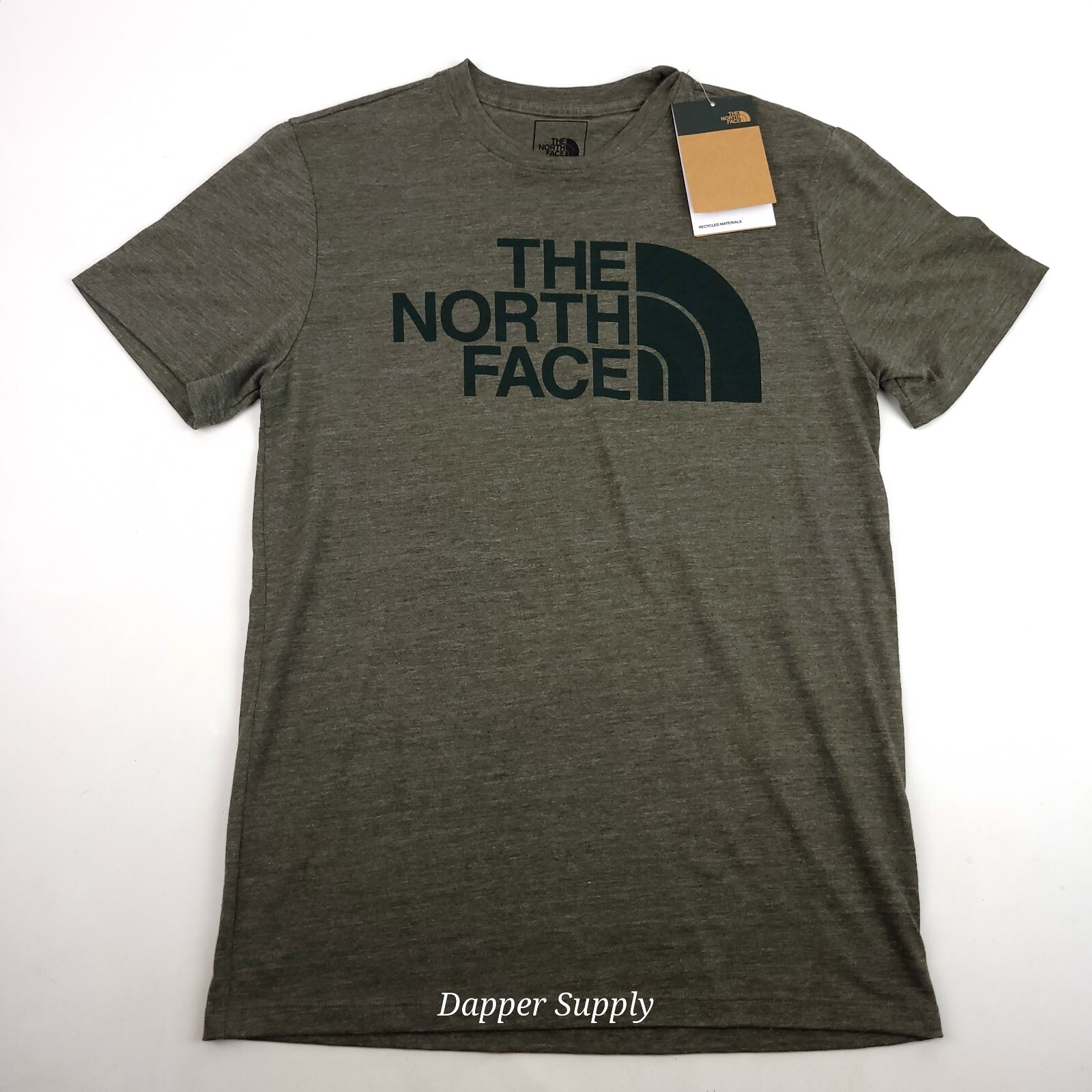 The North Face Men’s Small Tee Taupe Green Heather Slime Fit New