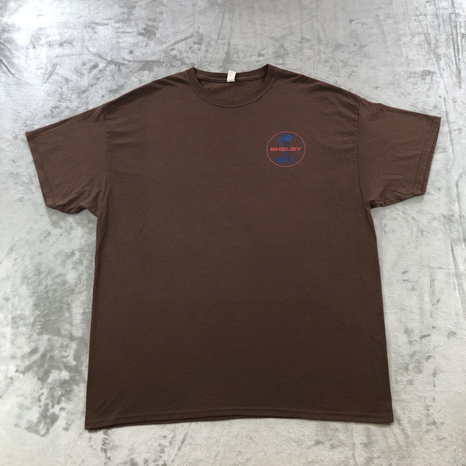 Shelby Shirt Mens Extra Large Brown Cobra Logo Graphic Jerzees Dri-Power Tee