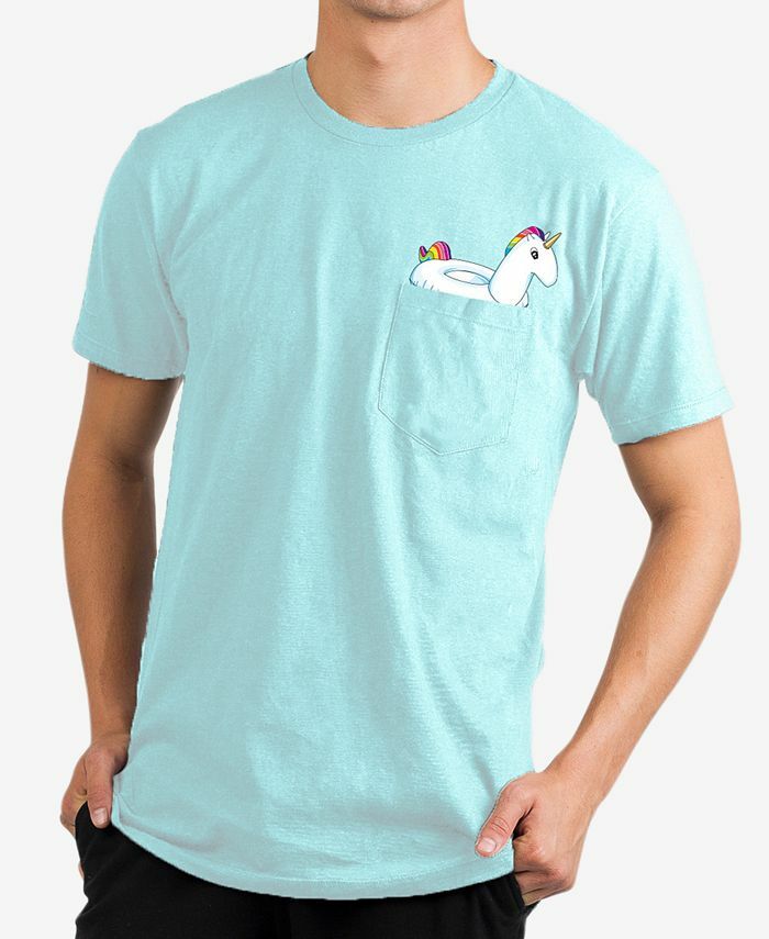 Neff Mens Size Small Unicorn Pocket T-Shirt Short Sleeve Celadon Blue Cotton 326