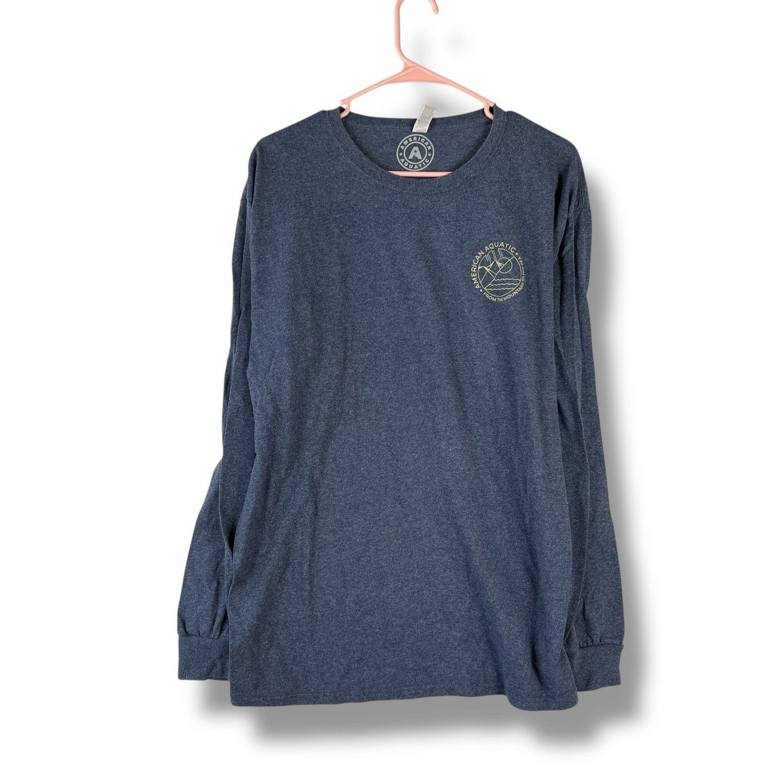 American Aquatic Mens L Large Longsleeve Blue T Shirt