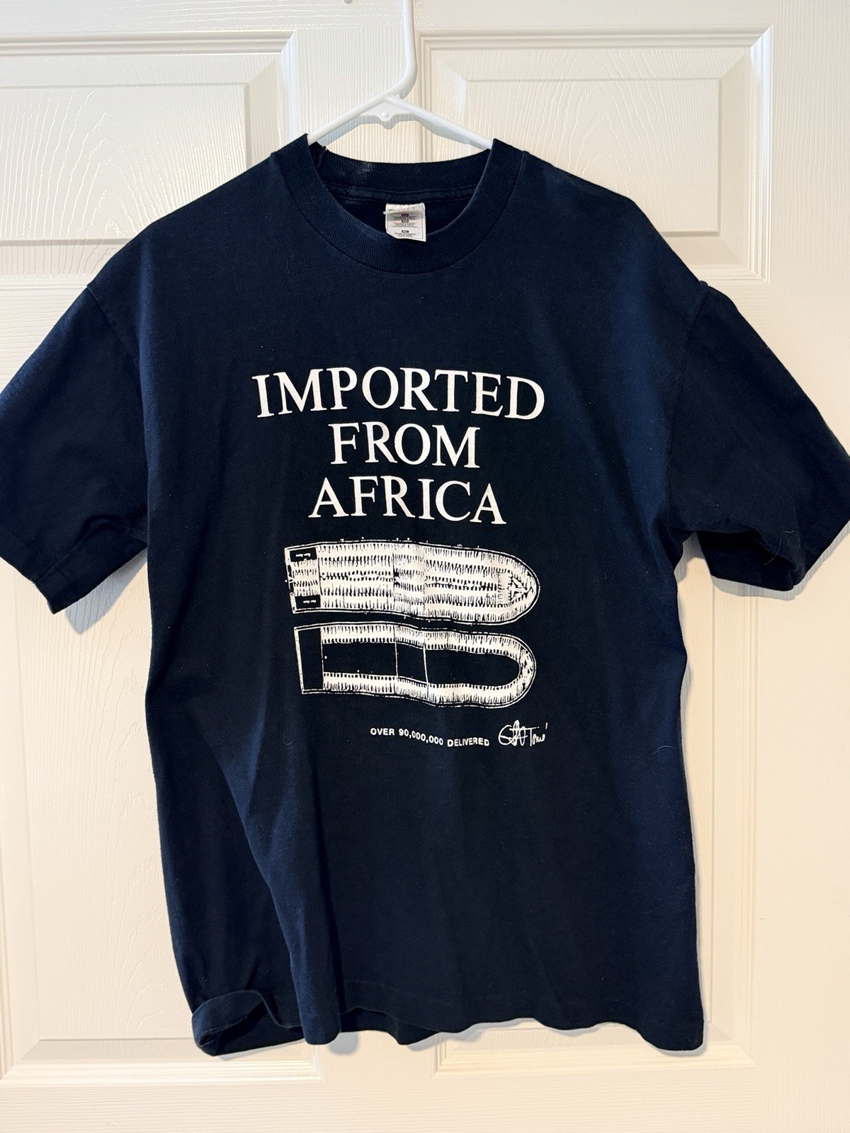 Vintage Imported From Africa T-Shirt Black Political Statement graphic T