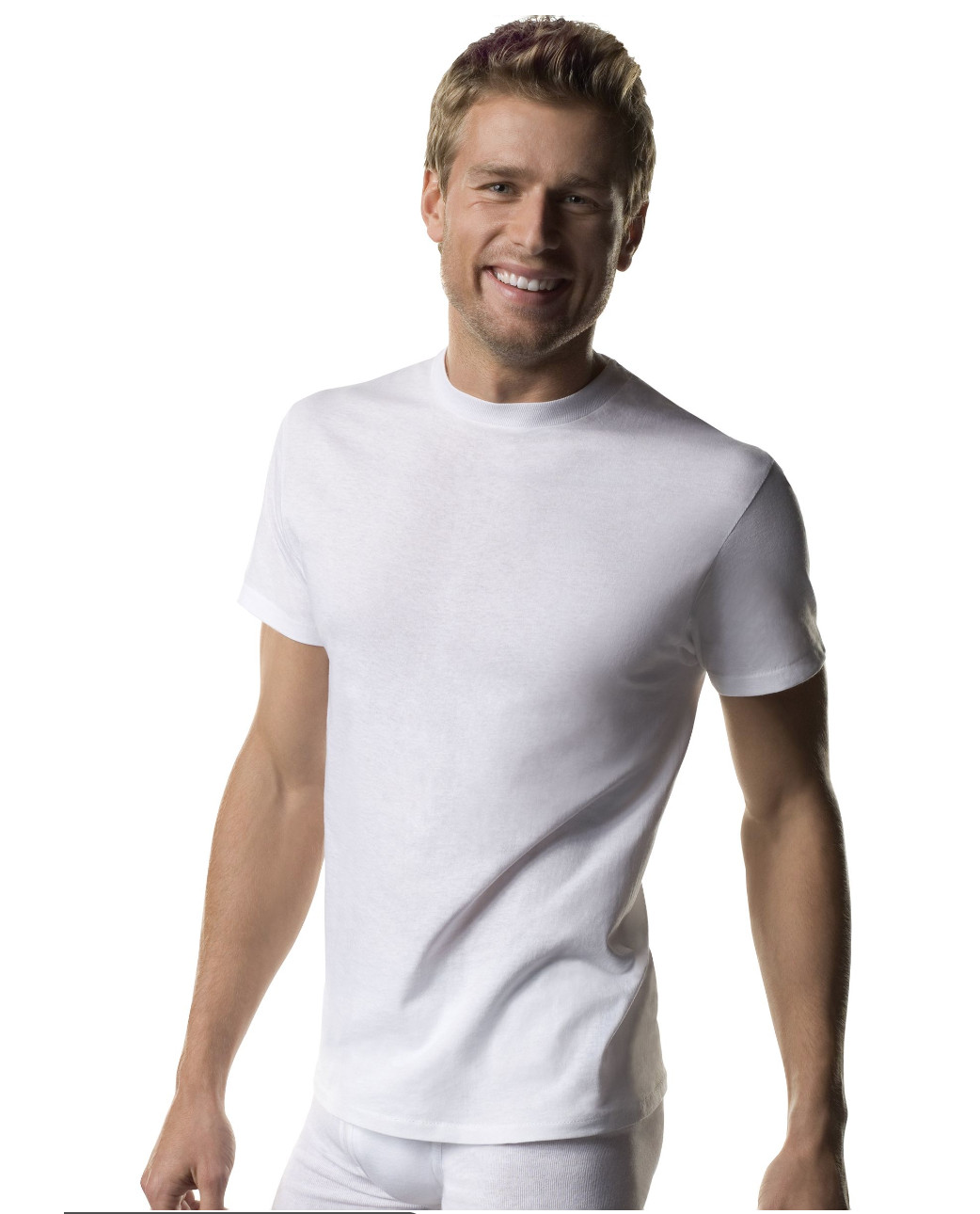 Hanes Mens White Tagless T-Shirts Crewneck 3Pk S-3XL Style 2135