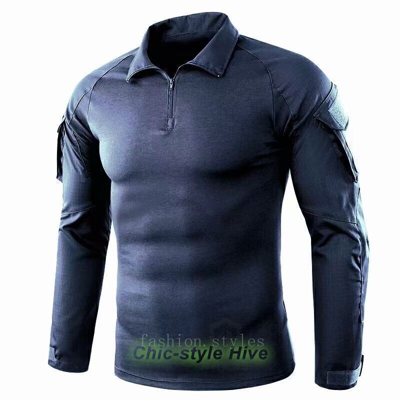 Combat Mens Tactical Shirt Long Sleeve T-Shirt Military Hunting Camo Army Shirt