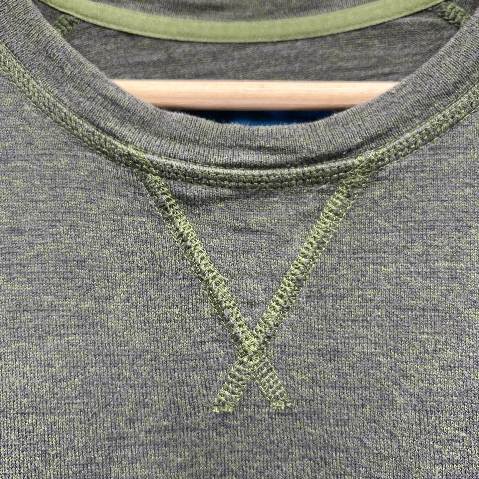 The North Face Shirt Mens Large Green Pullover Cotton Blend Thick Cotton B170