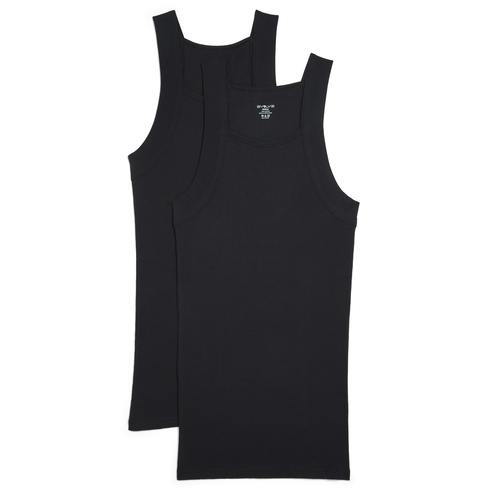 Mens Cotton Comfort Square Cut Tank Multi Pack Undershirt Sleeveless