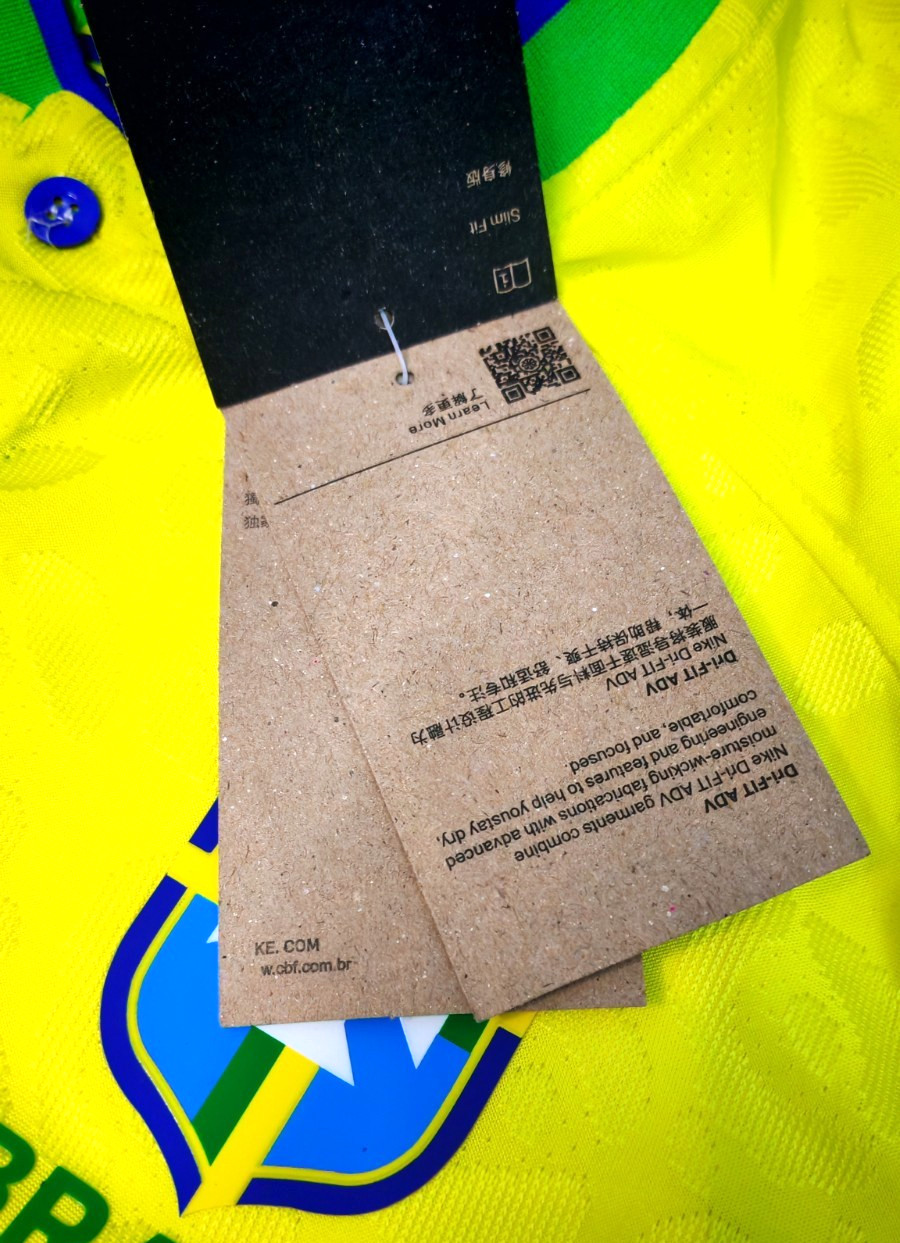 Nike Brazil 2022 World Cup Home Jersey Player Issue Dri-FIT ADV Yellow Mens Size