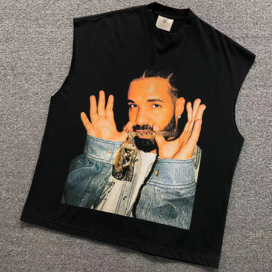 Vintage Graphic Oversized Sleeveless T-Shirt – Urban Streetwear Edition