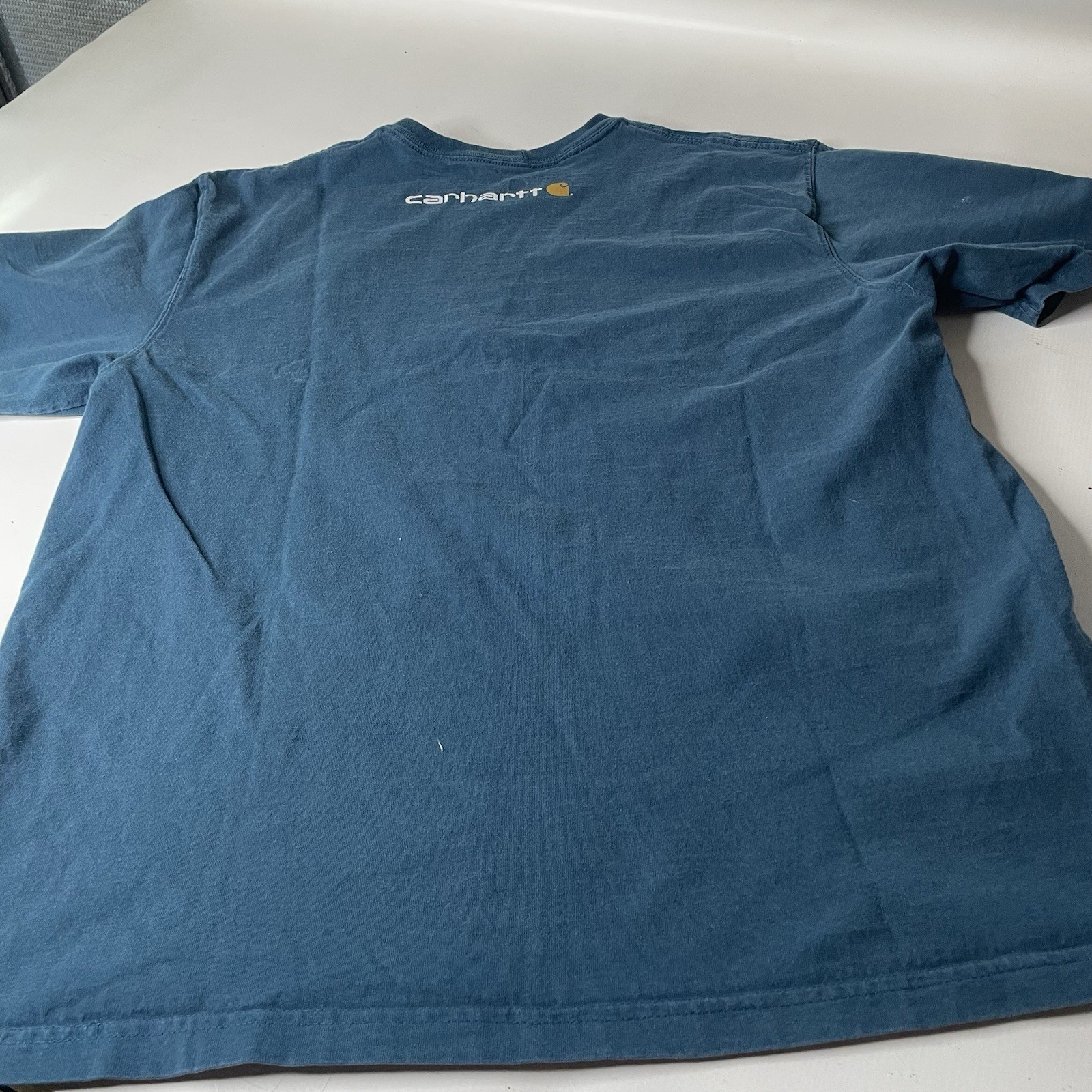 Carhartt K195 Men’s Blue Logo Graphic Print Crew Neck Tee Original Fit L