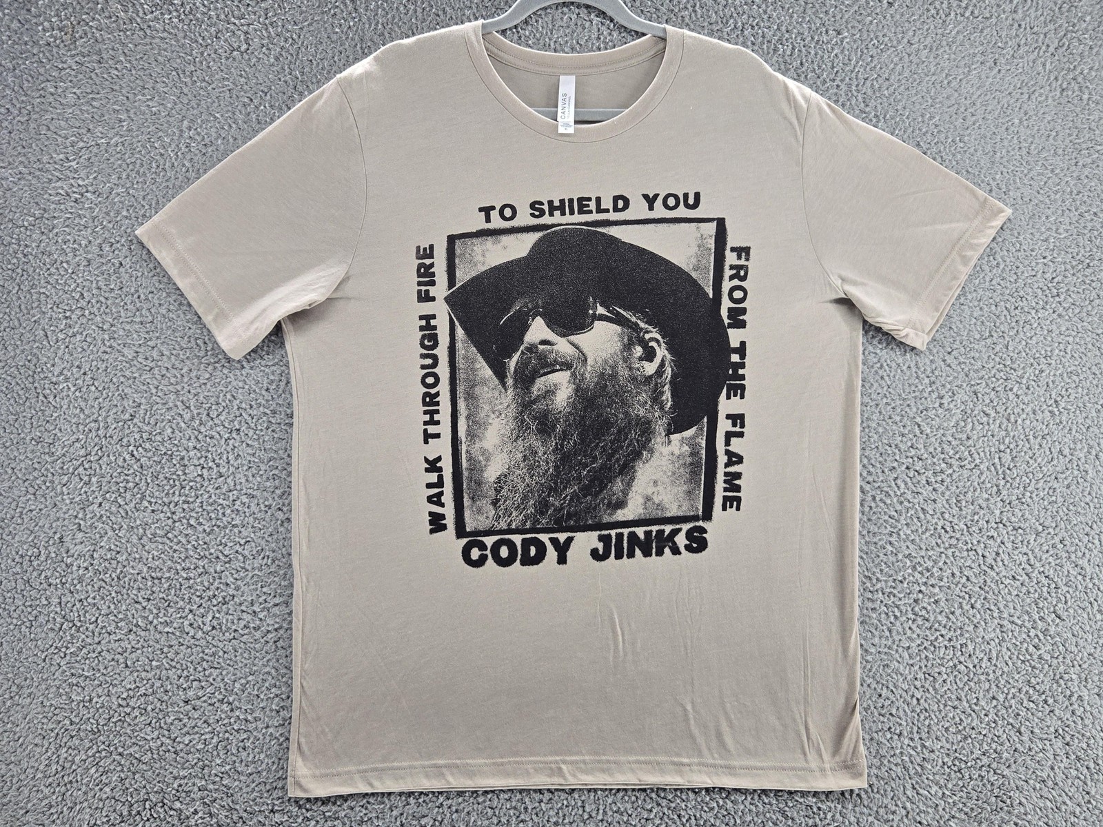 Cody Jinks Shirt Mens XL Tan Walk Through Fire To Shield You Country Band Tee