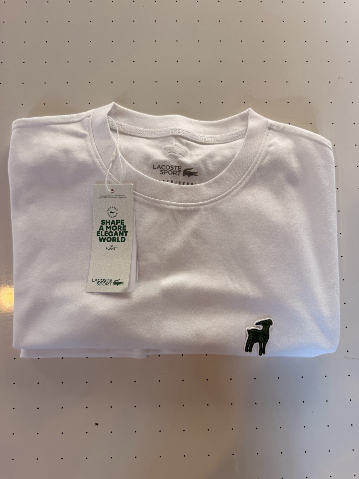 LACOSTE x NOVAK DJOKOVIC GOAT WHITE T-SHIRT TEE SHIRT Size L