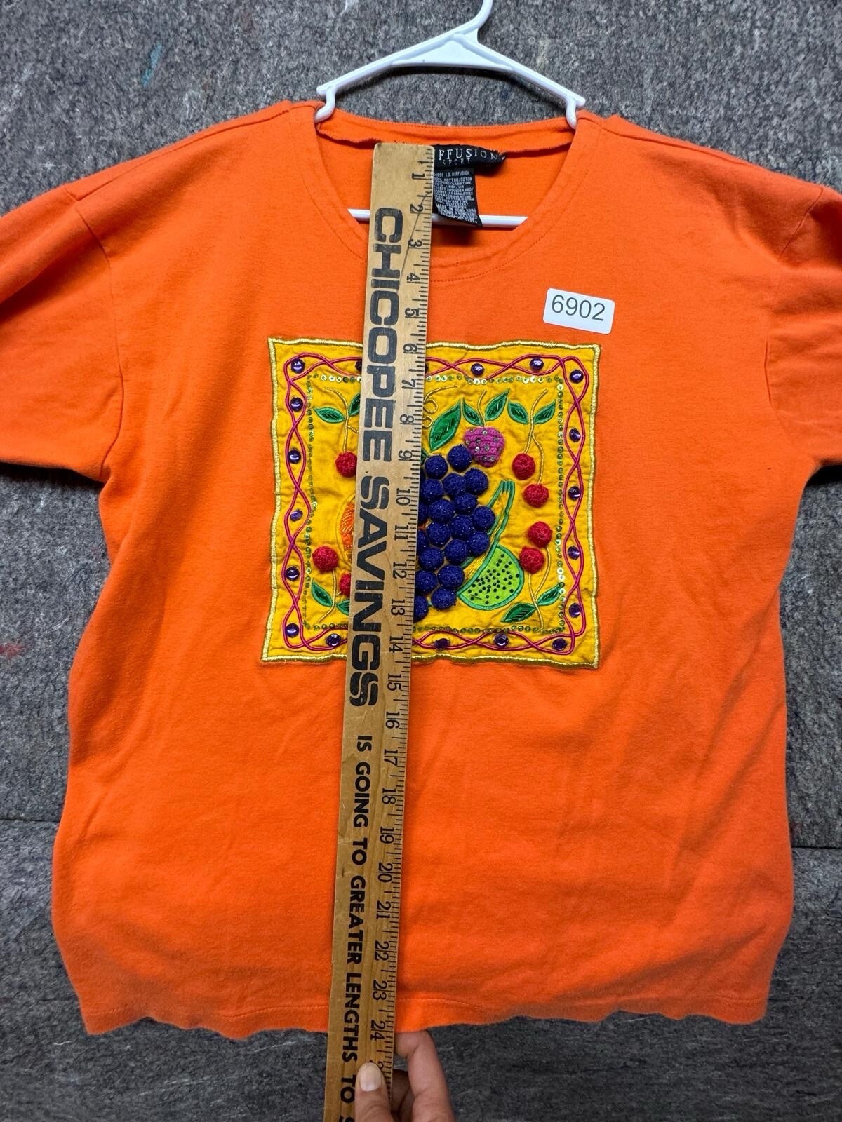 Vintage IB Diffusion Women’s T-Shirt Cotton Linen Trim Size M