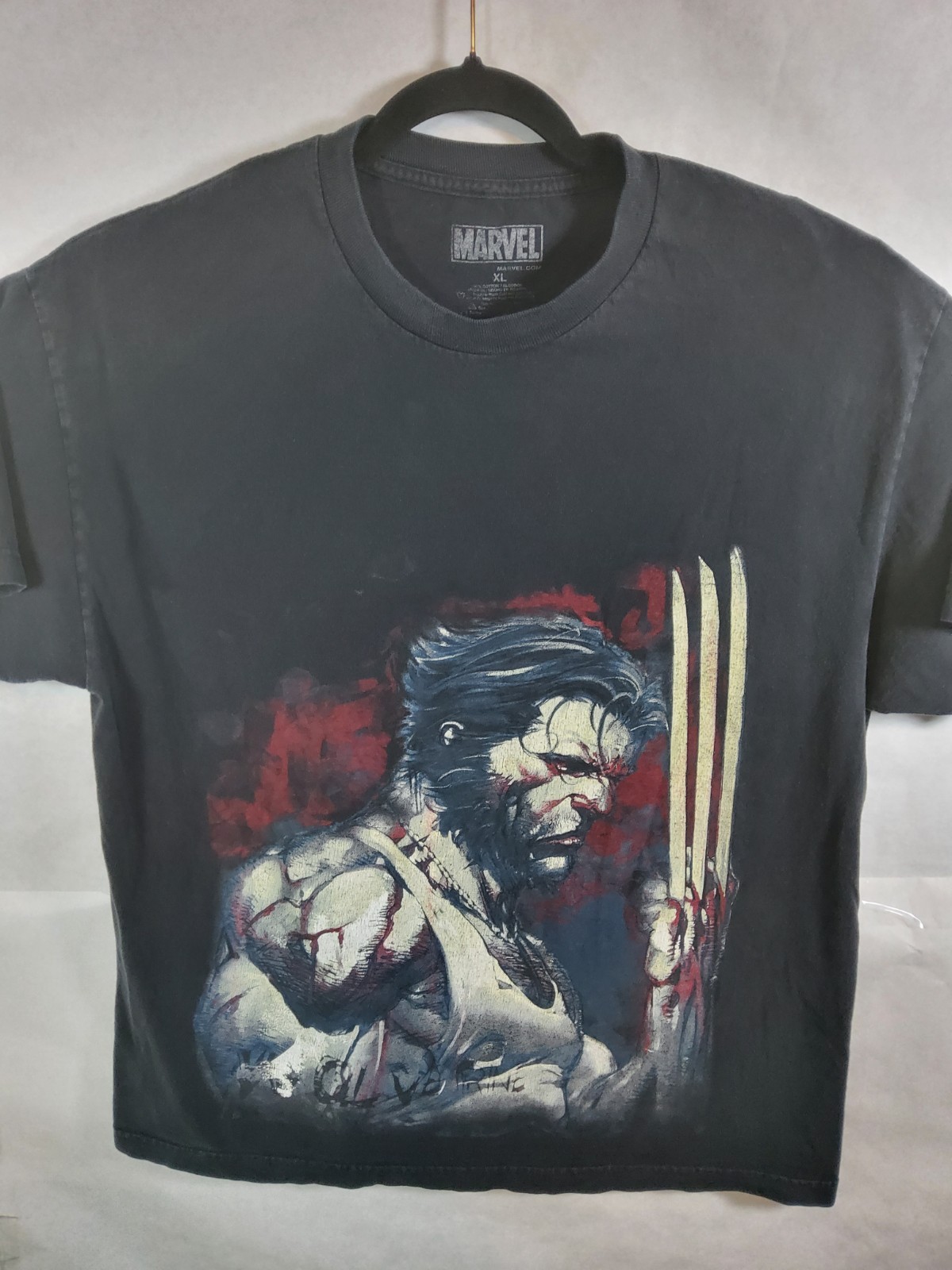 Vintage Wolverine Marvel Mad Engine Men’s T-Shirt Size XL Black Large Front…