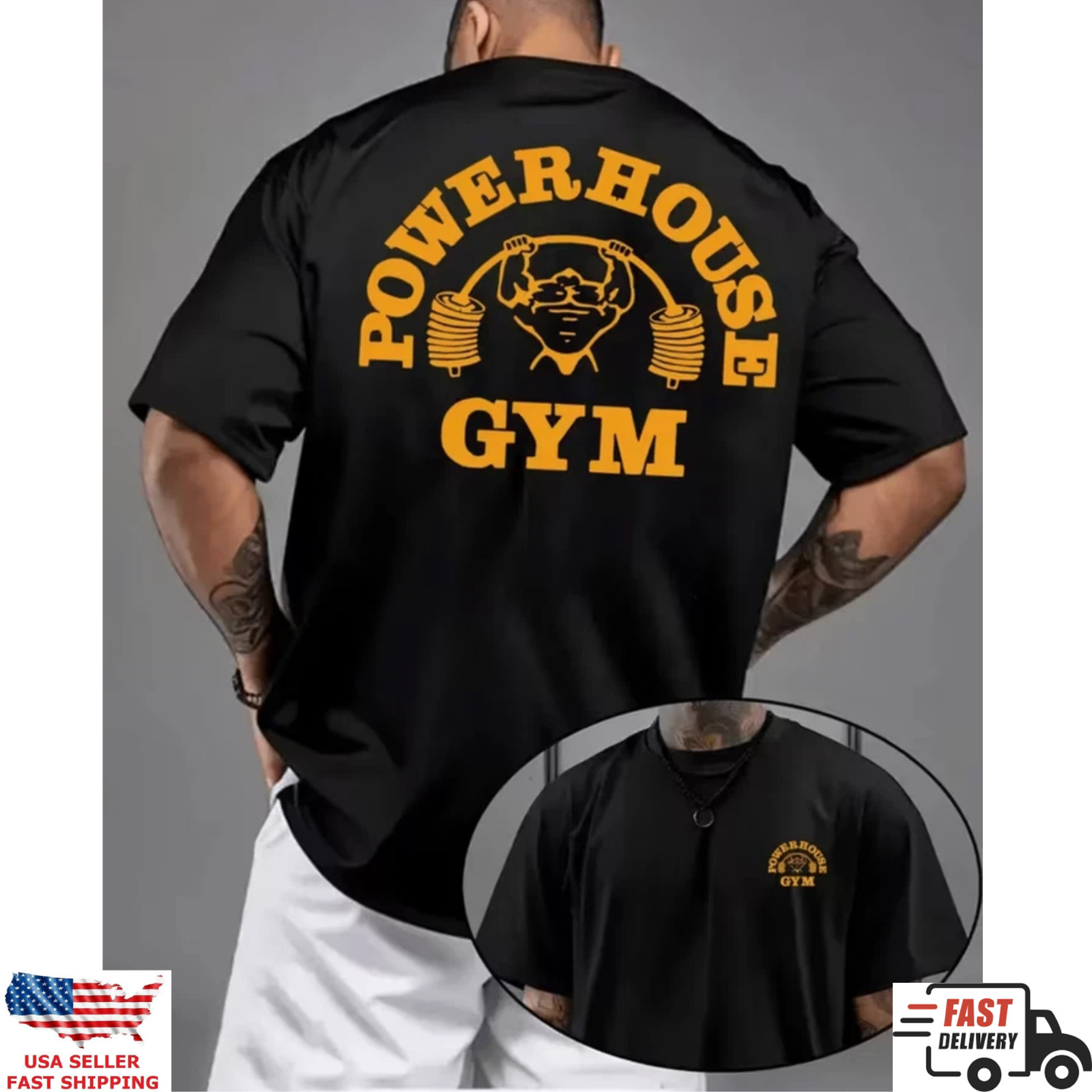 Powerhouse Gym Shirt Bodybuilding Fitness Workout Graphic Tee