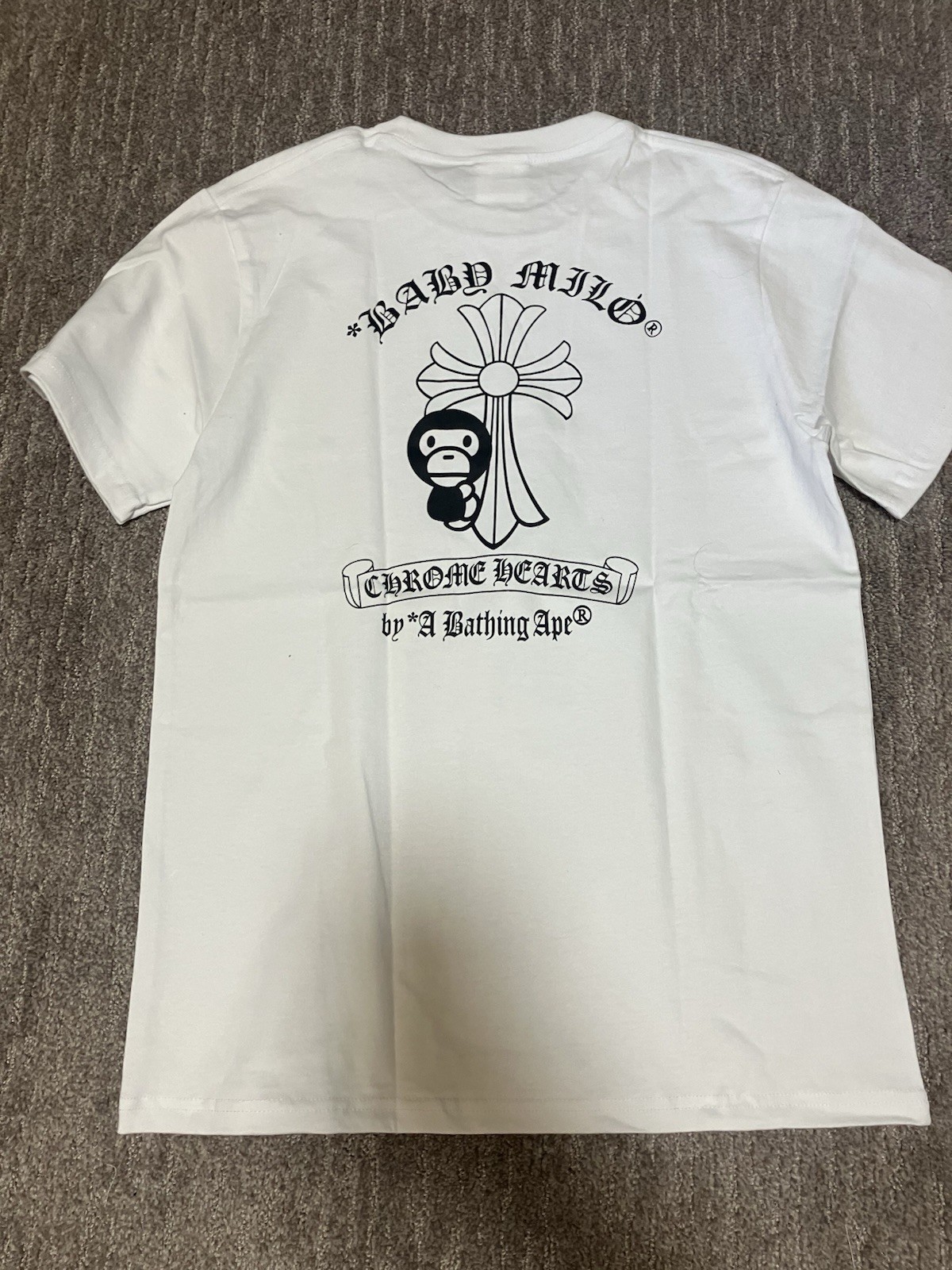 A Bathing Ape BAPE White Ape Head Graphic Logo Crew Neck T-Shirt Men’s S