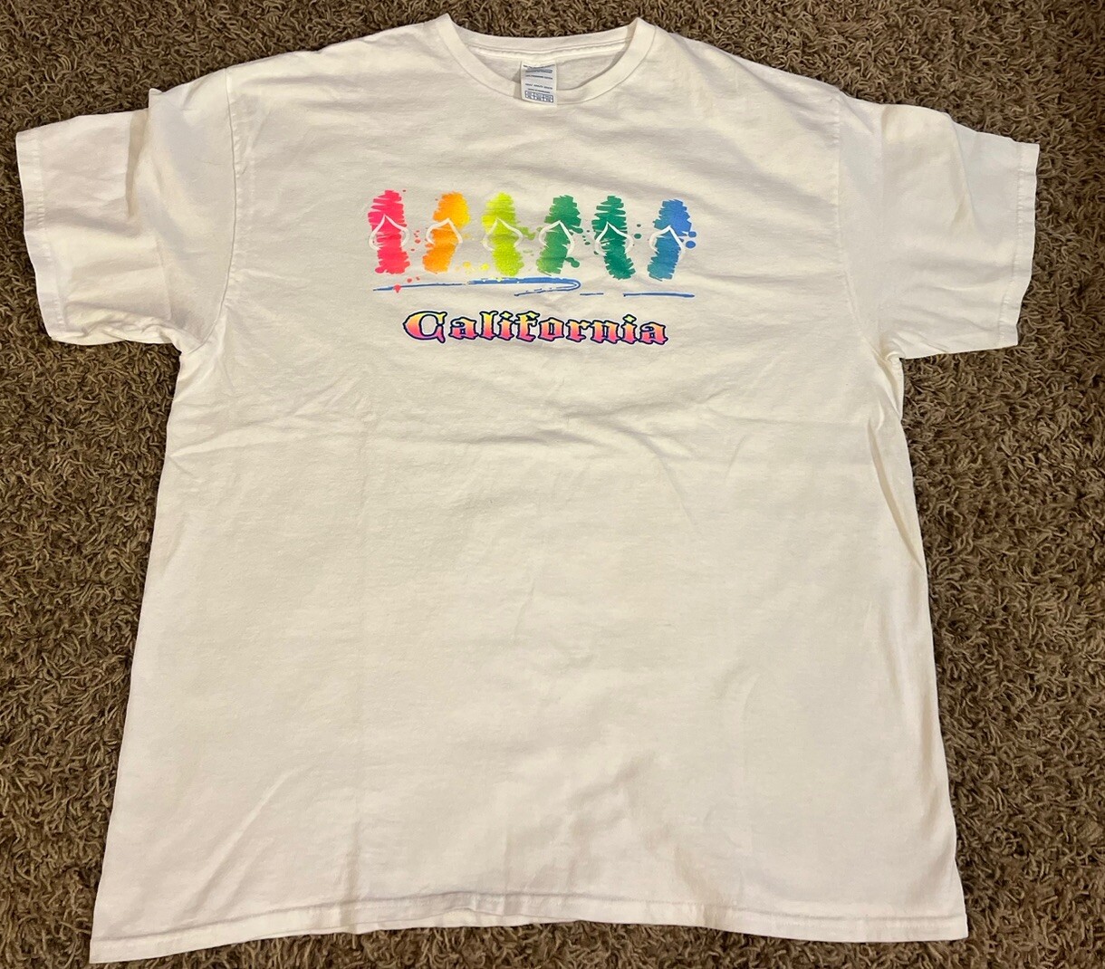 Neon Print California Sandals Shirt XL Very Clean!!