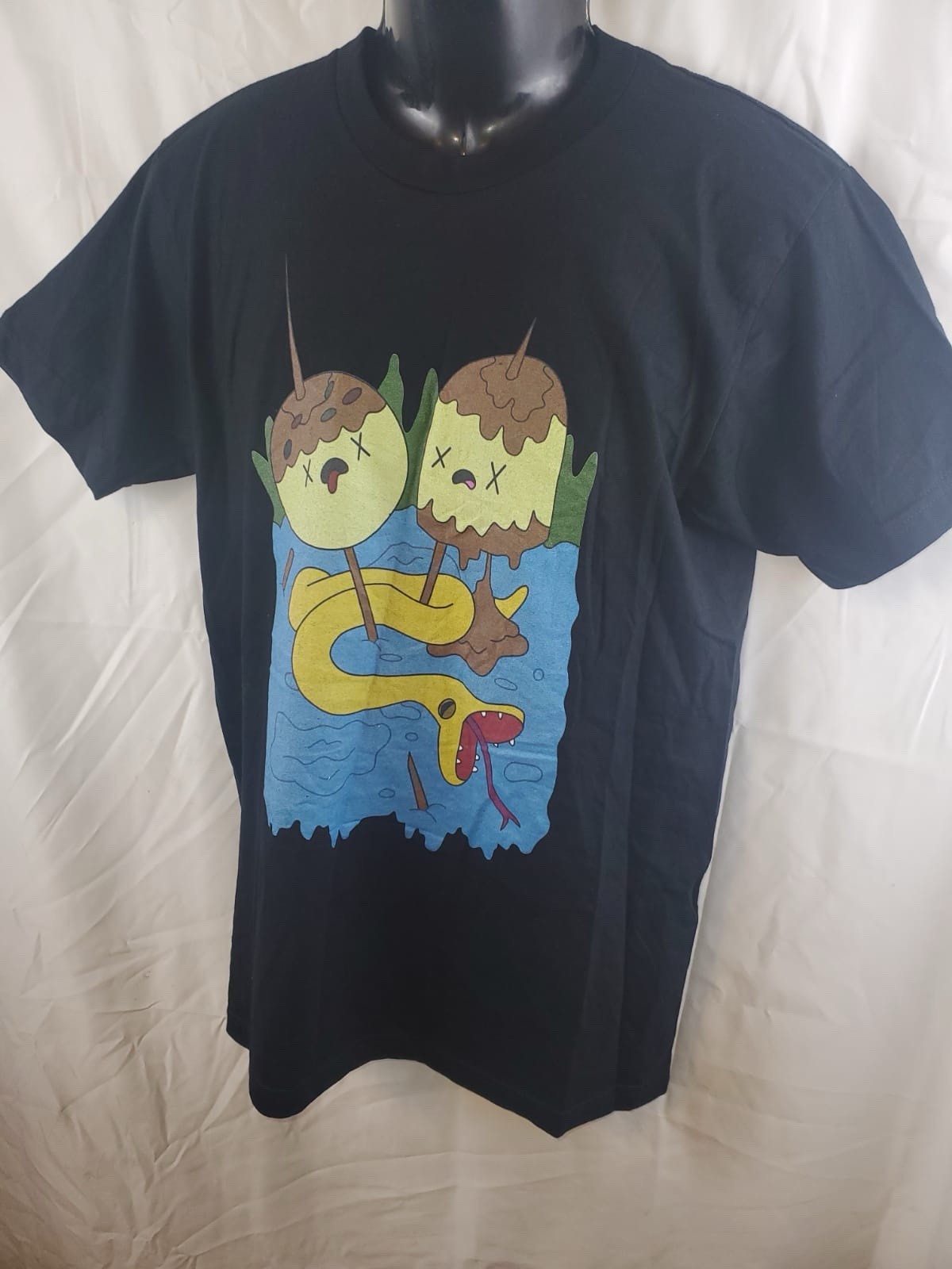 [Adventure Time Tee] Men’s Casual Adventure Time Black T-Shirt | Short Sleeve M