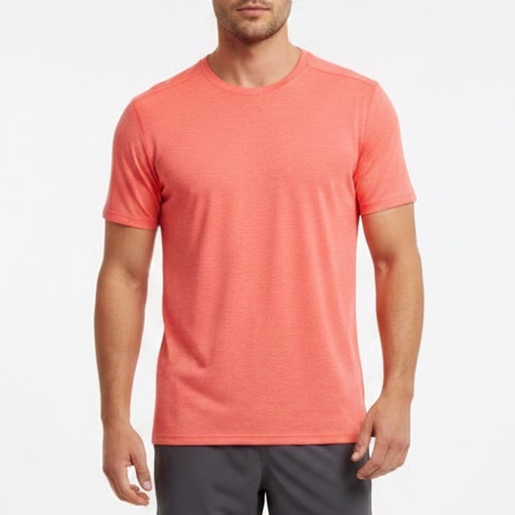 DSG Mens Movement Tee Cabana Coral Heather Short Sleeve Athletic Shirt Small NEW