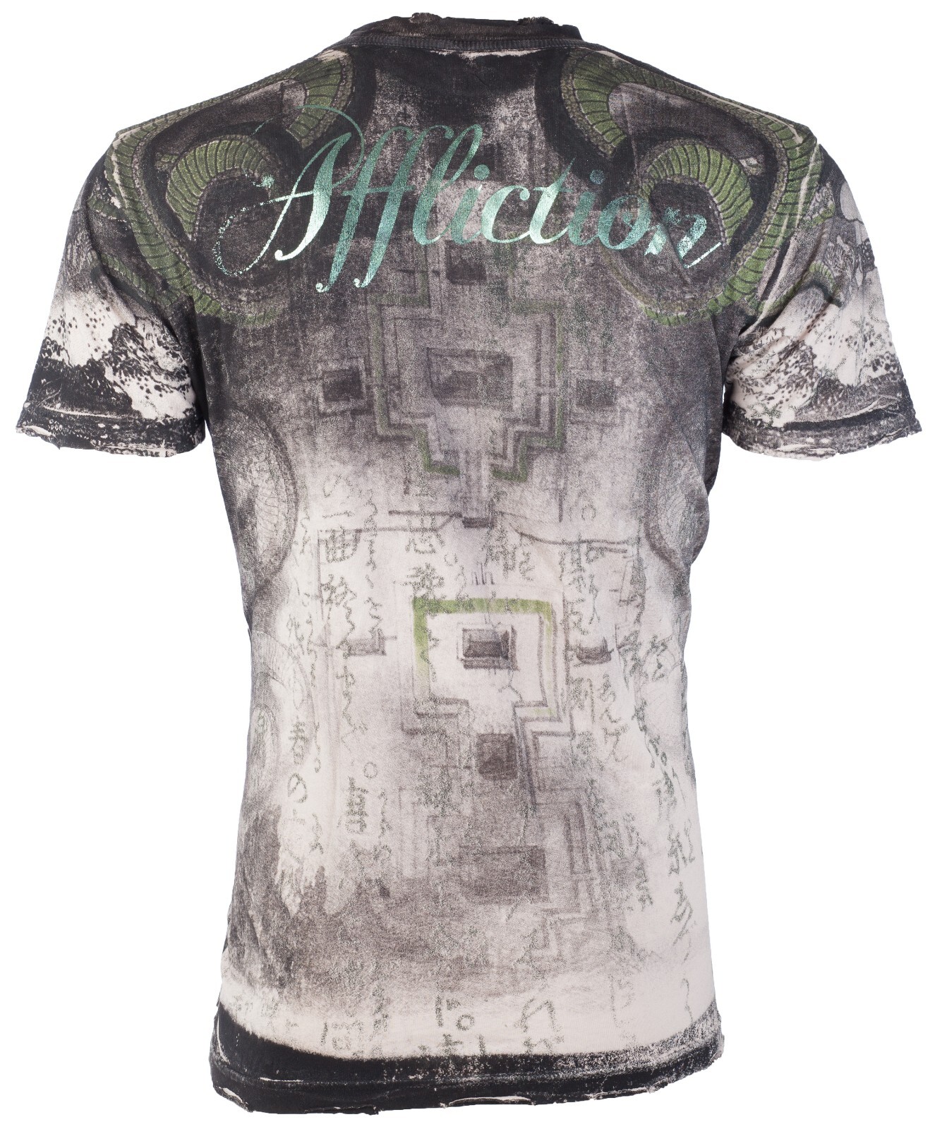 Rare $62 AFFLICTION Sand SERPEANT EMPEROR Short Sleeve Slim Fit Y2K T-shirt NWT