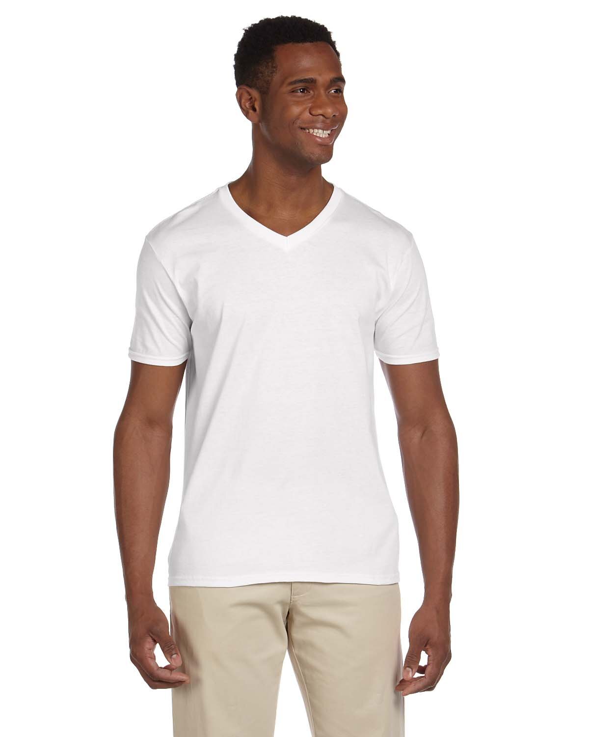 Gildan Adult Softstyle V-Neck Stylish T Shirt Casual Plain T-Shirt – G64V