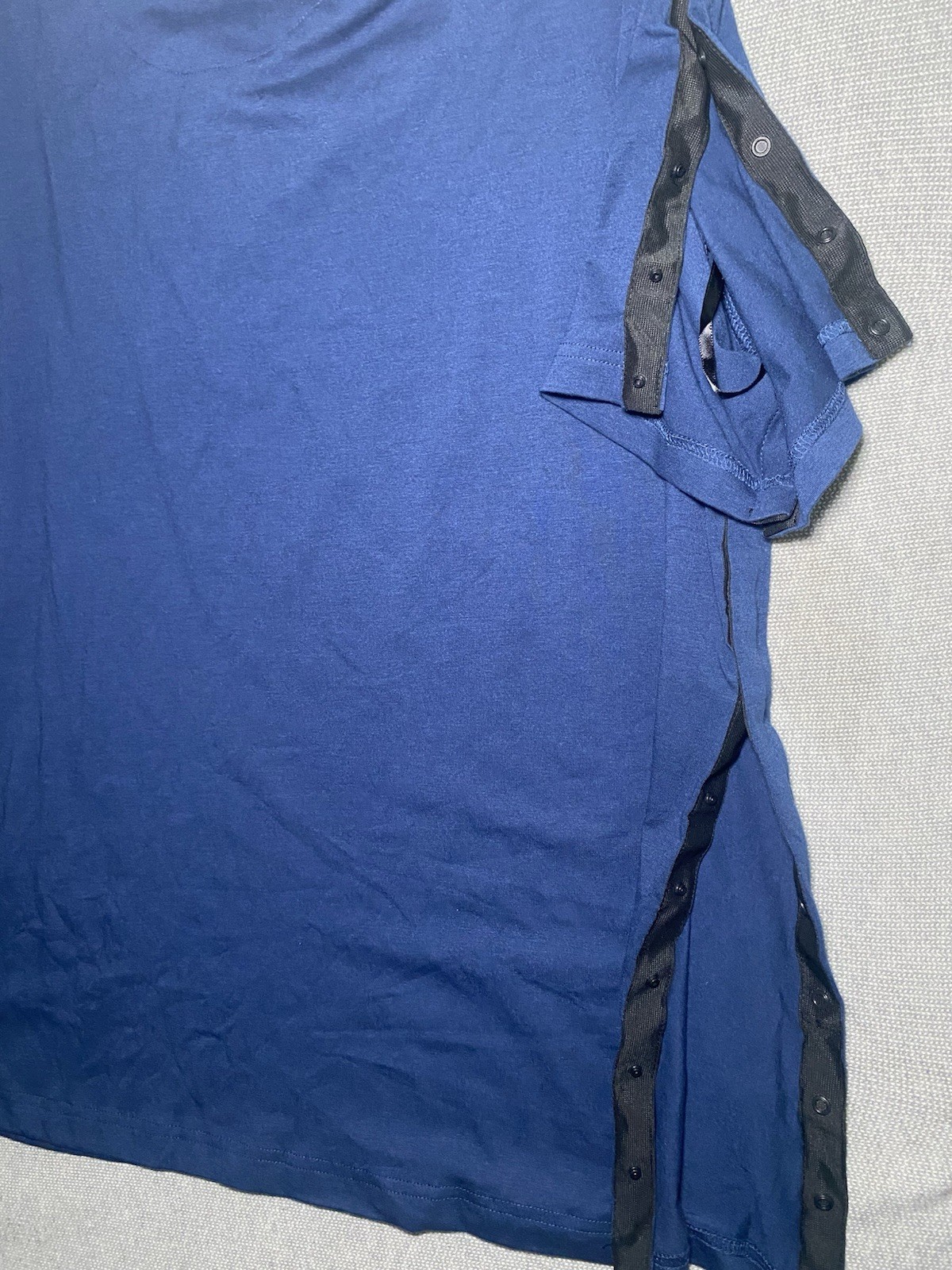 Post Shoulder Surgery Shirt for Men Full Snap Open Tear Away Short Sleeve Large
