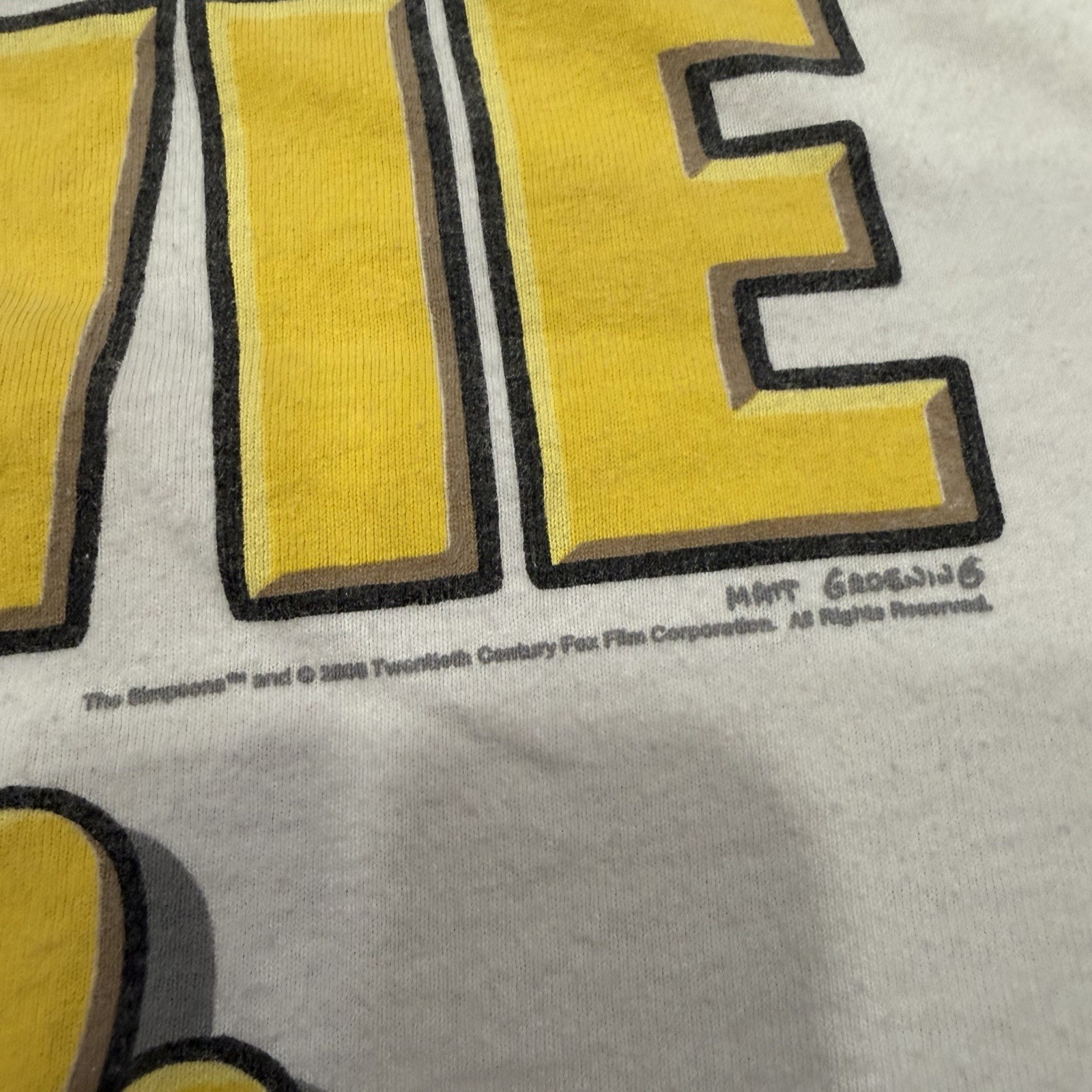 Vintage The Simpsons 2008 Movie Promo White T-shirt Men Size XL 00s-Cartoon