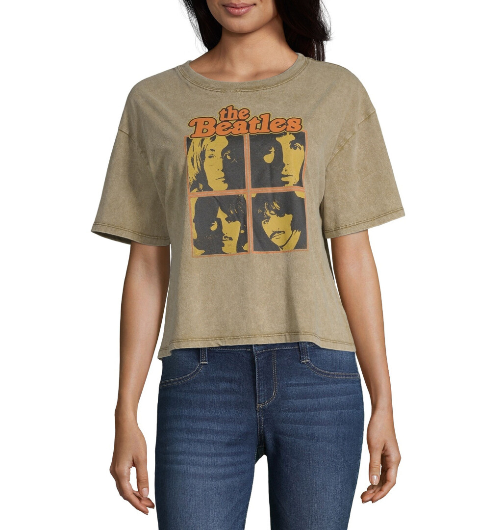 The Beatles Womens’ Short-Sleeve Graphic T-Shirt / TEE (Olive, XS S M L XL 2XL)