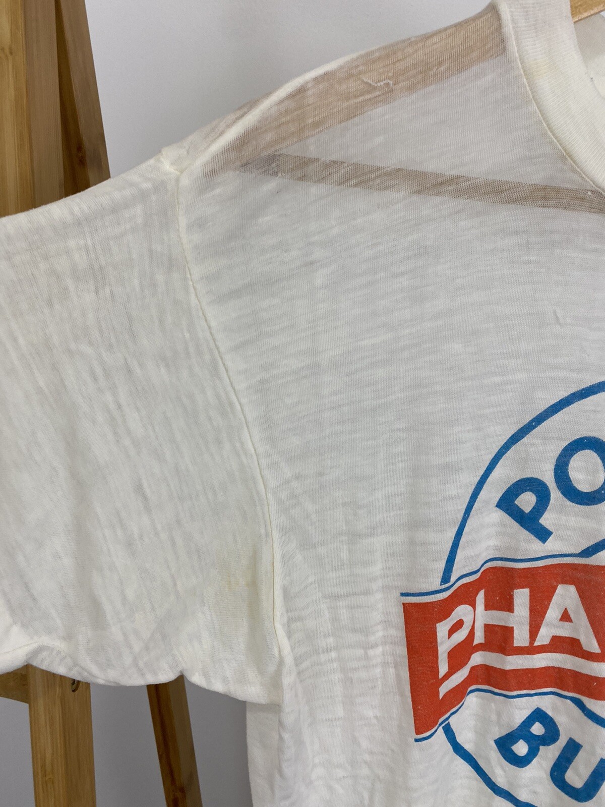VTG 80S Phar-Mor Power Buyer Burnout Super Paper Thin Single Stitch T-Shirt L