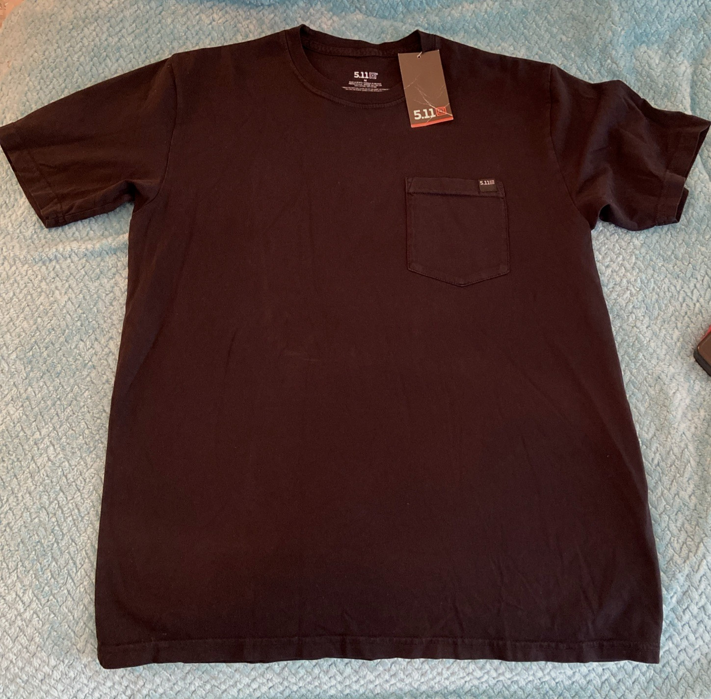 5.11 Tactical Mens Pocket Short Sleeve T-Shirt in Black Size Medium