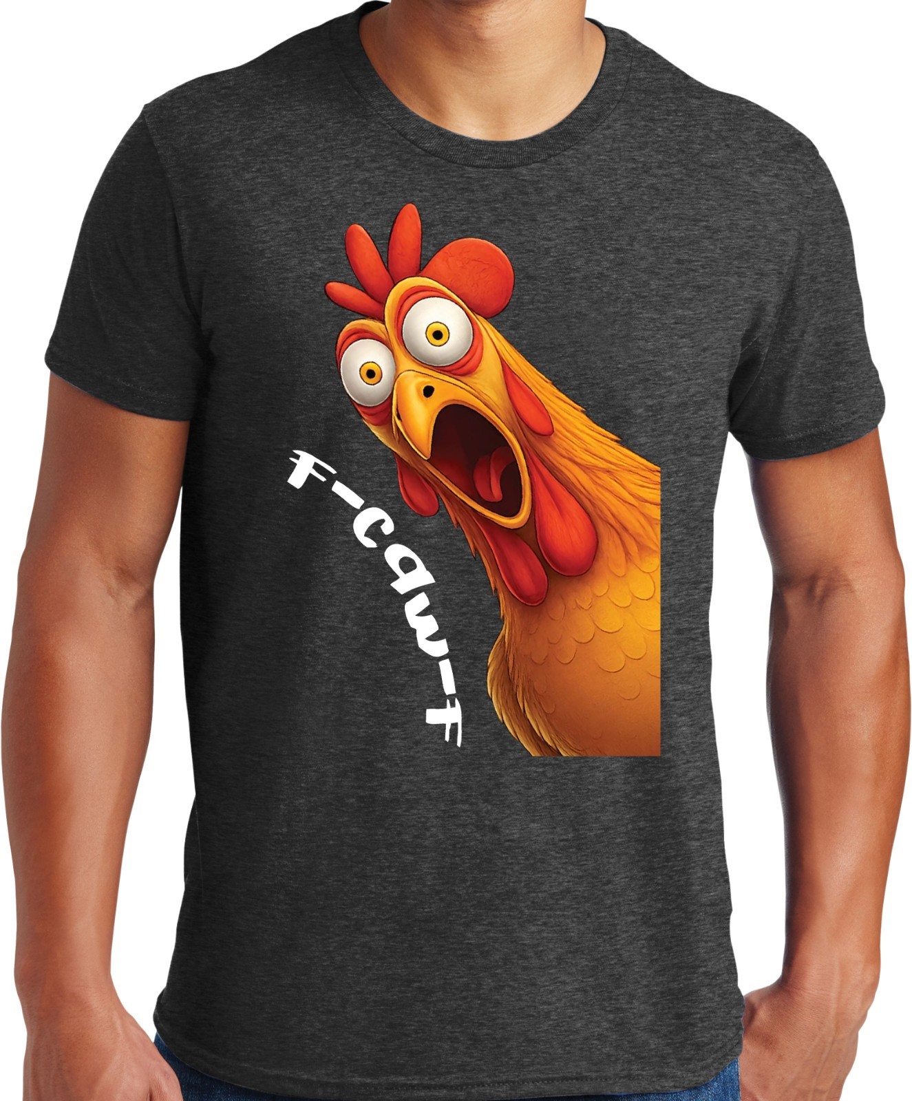 PubliciTeeZ Funny Big and Tall F-Caw-F Screaming Chicken T shirt