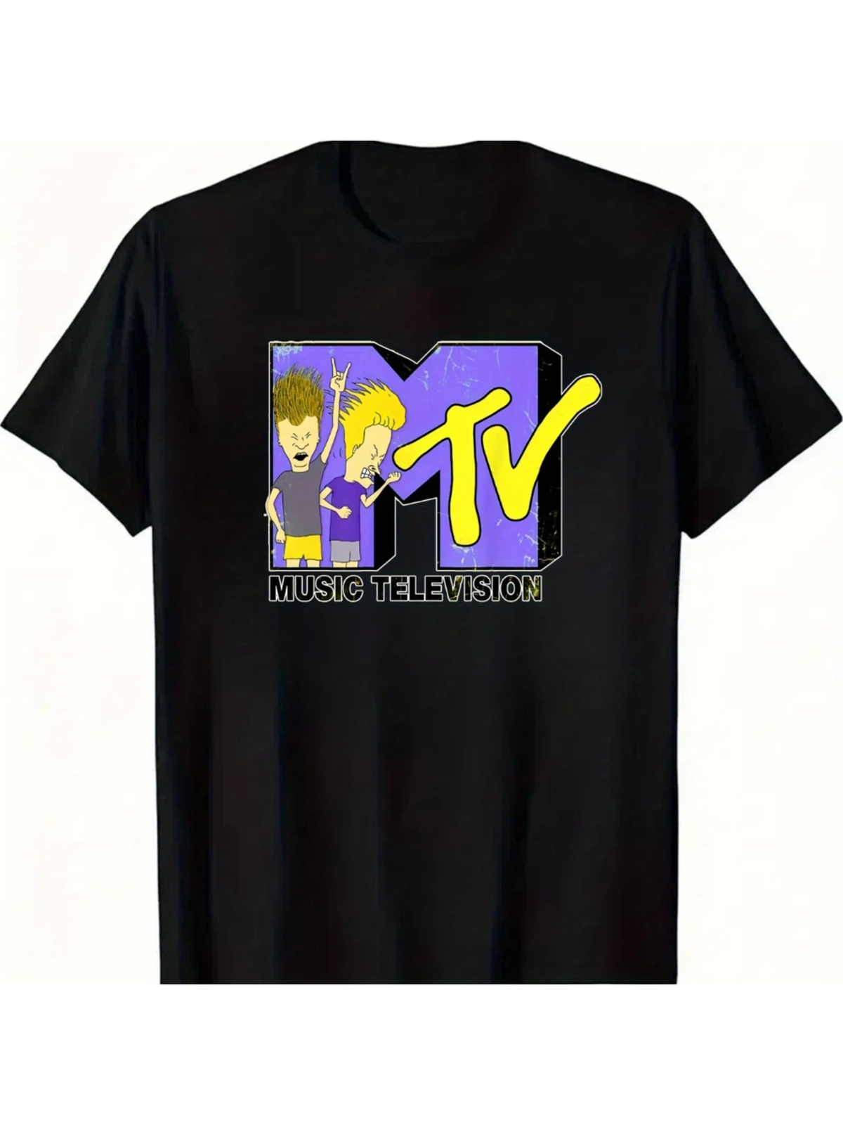 Men’S Retro MTV Logo Cotton T-Shirt – Breathable, Comfort Fit for Casual