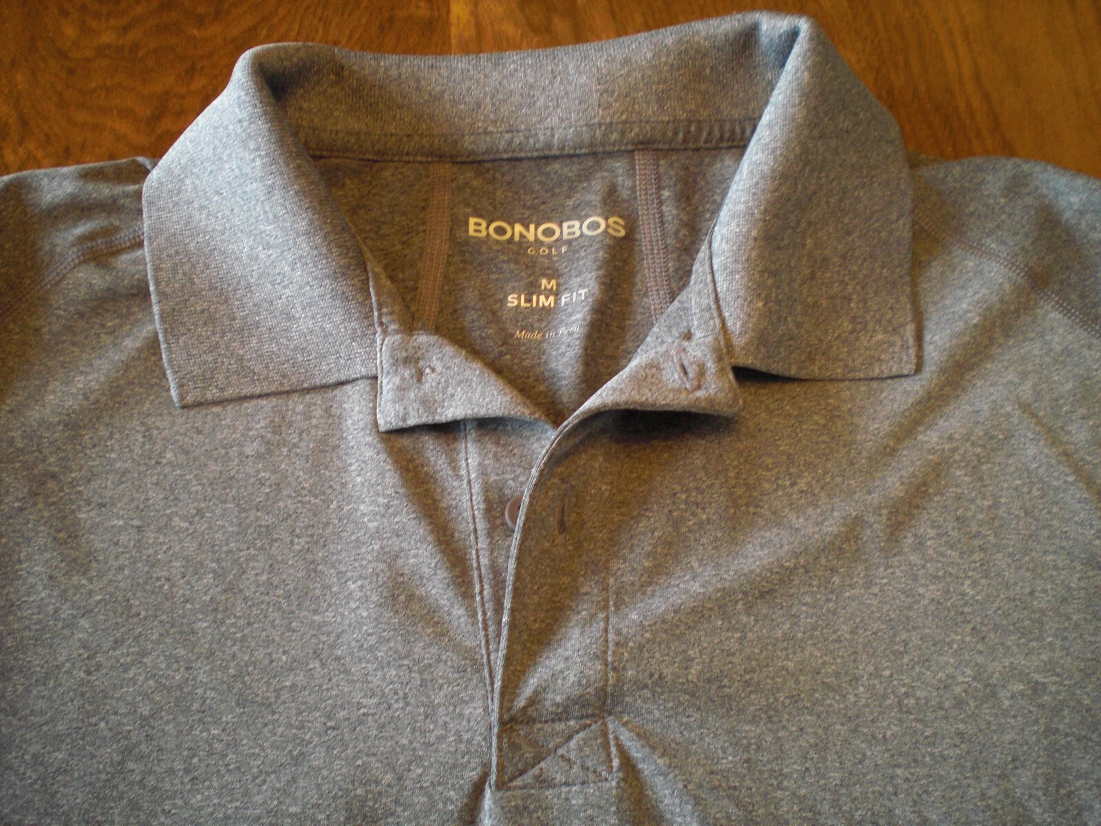 Bonobos Slim Fit Performance Golf Short Sleeve Grey Polo Shirt Men’s Medium