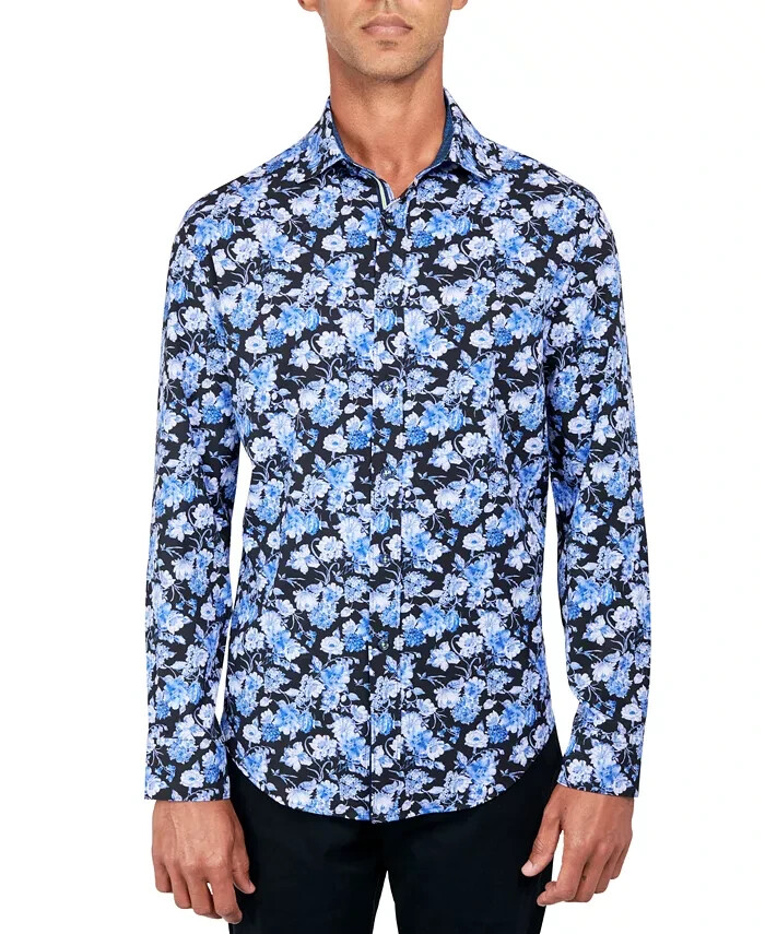 Society of Threads Regular-Fit Non-Iron Performance Stretch Shirt , Blue , XXL