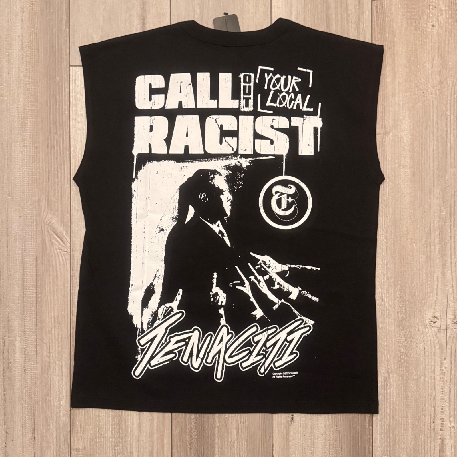 Tenaciti Studios Skull Graphic Muscle Tee M Black Call Out Racist Streetwear NW