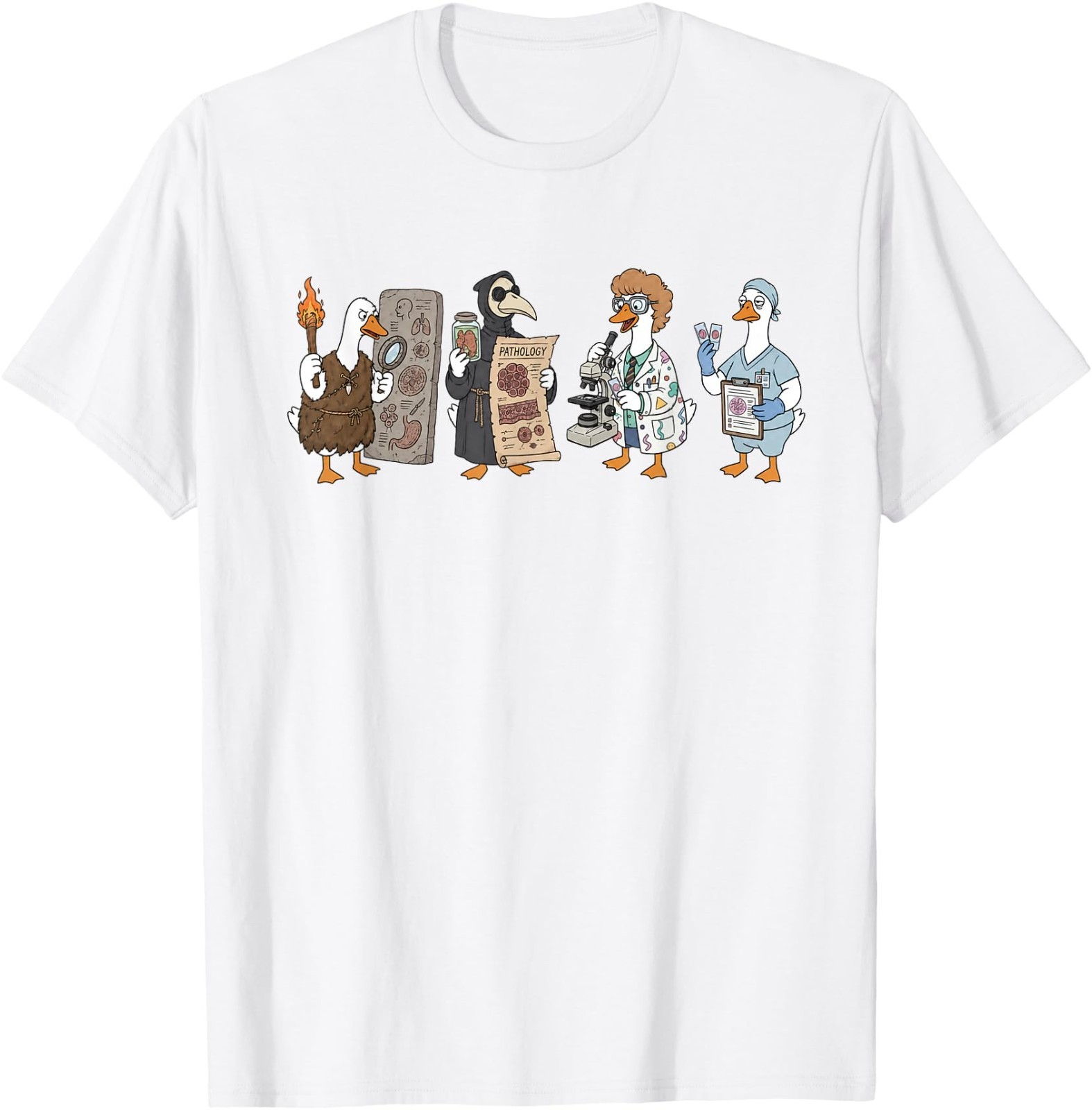 Funny Pathology Evolution Goose Medical Lab Technology T-Shirt