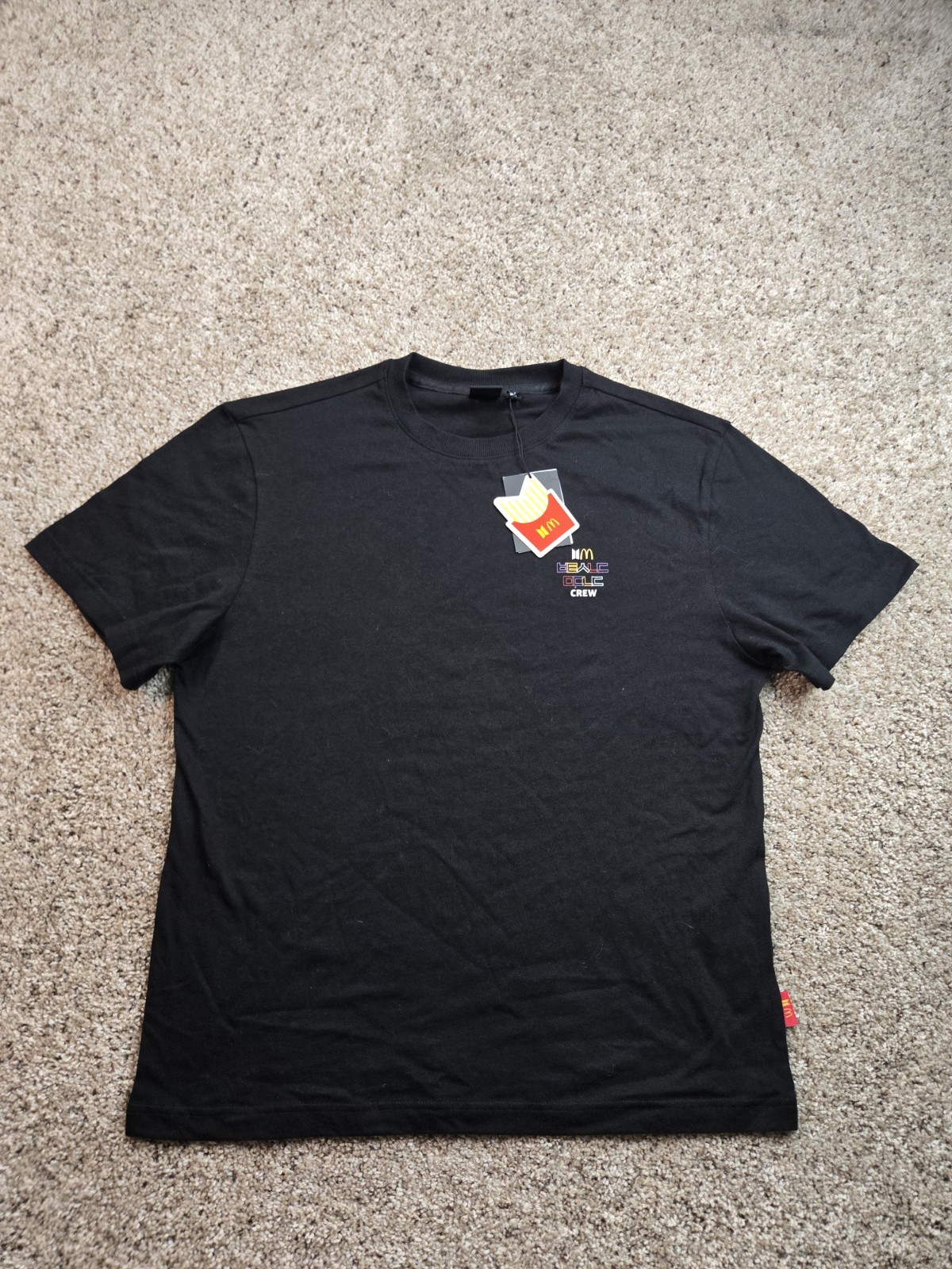 McDonald’s X BTS Crew T Shirt Mens XL Short Sleeve 2021 Black Employee NWT