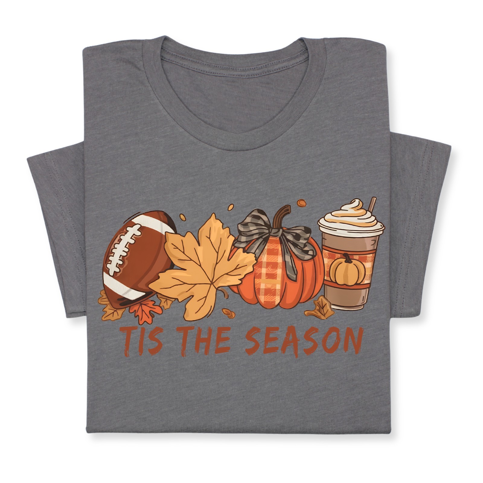 Tis the Season Fall T-Shirt, Pumpkin Spice & Football Autumn Tee