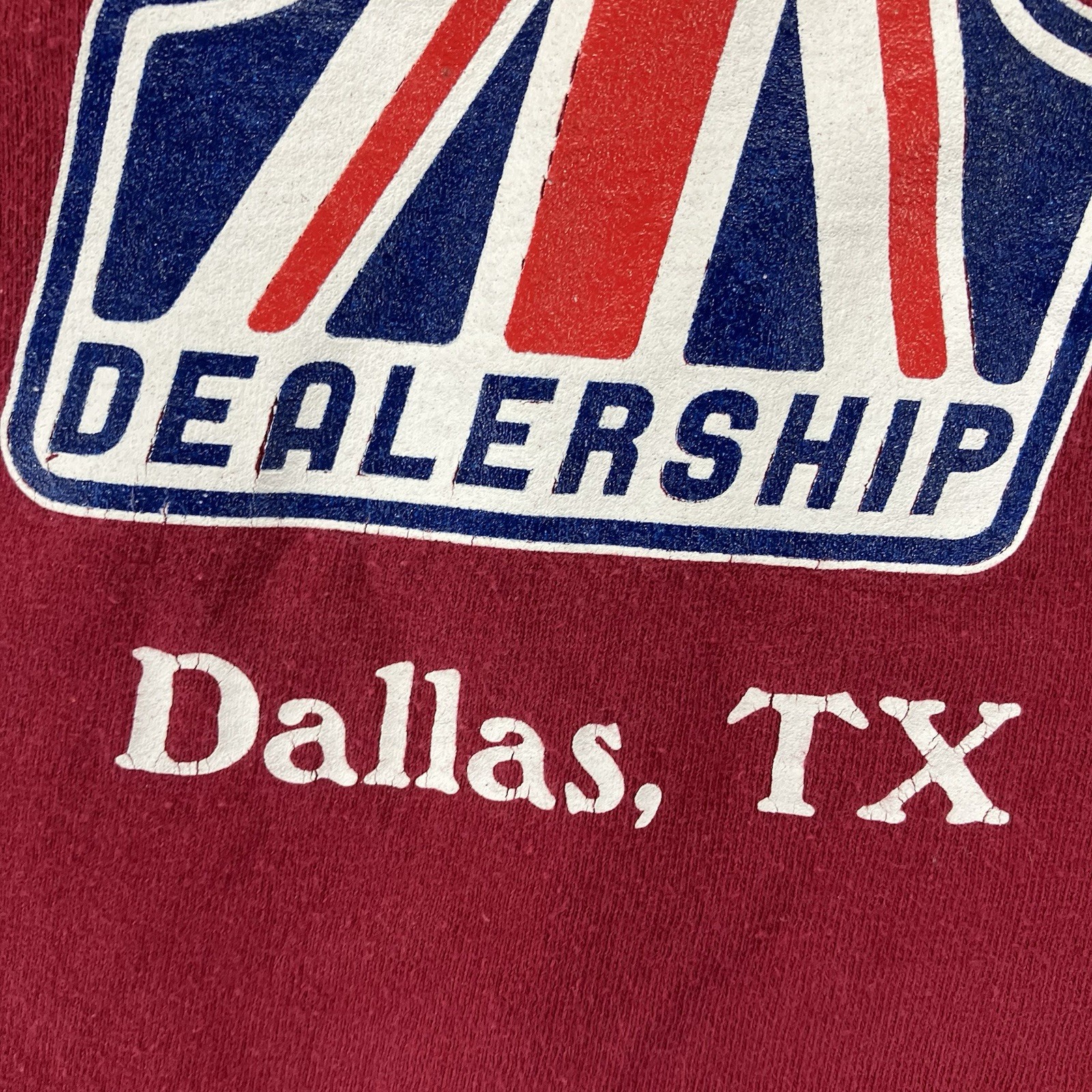 VTG 90s Triumph Motorcycles MENS LARGE Burgundy Spellout Dallas Texas RPM *wear*