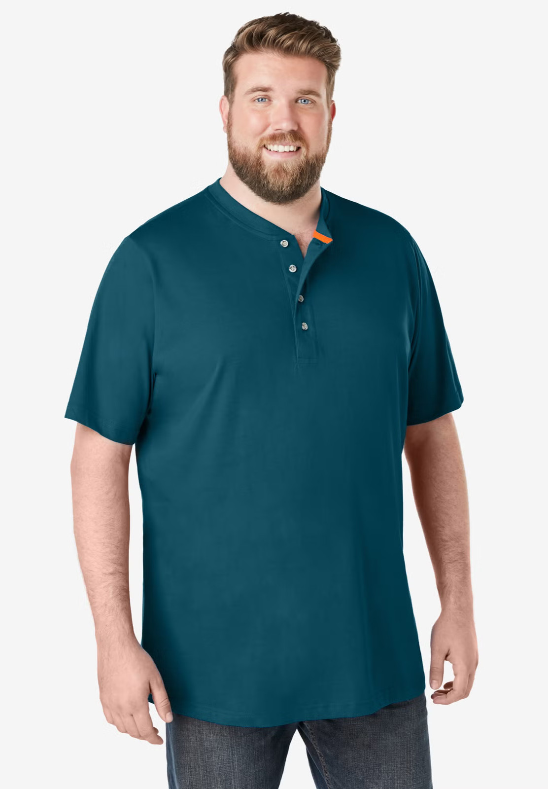 Boulder Creek by KingSize Men’s Big & Tall Heavyweight Short-Sleeve Henley Shirt