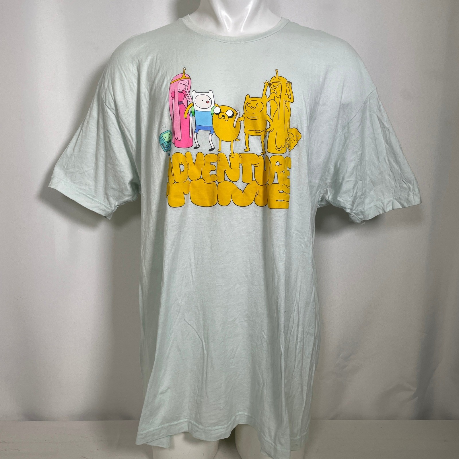 Adventure Time Finn Jake Group Portrait BoxLunch Light Blue T-Shirt Men’s 2XL