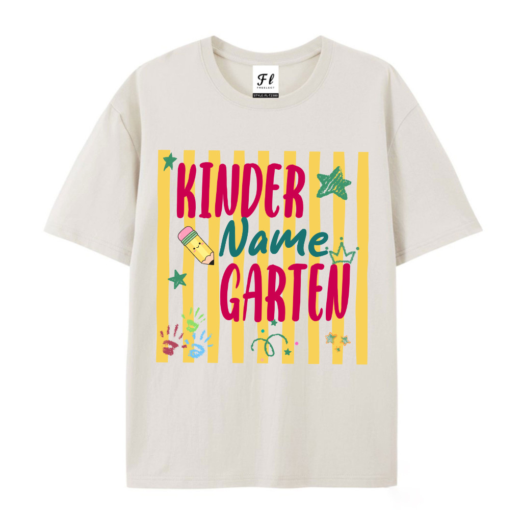 Custom Name Kindergarten Teacher Shirt Personalized Cute Handprint School Bus