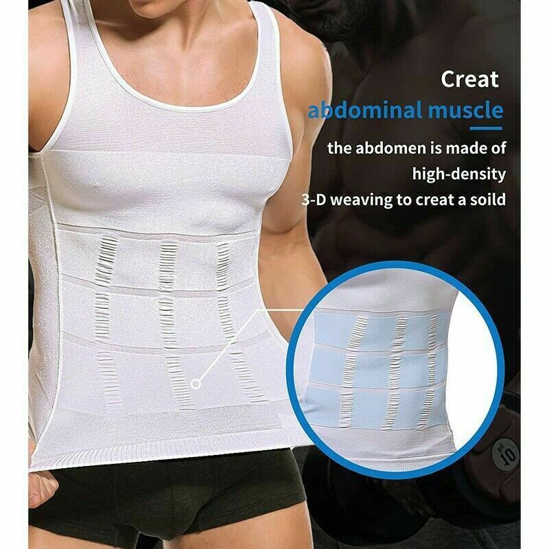 Men’s Body Shaper Toning T-Shirt Ultra Durable Compression Vest Tops Undershirts