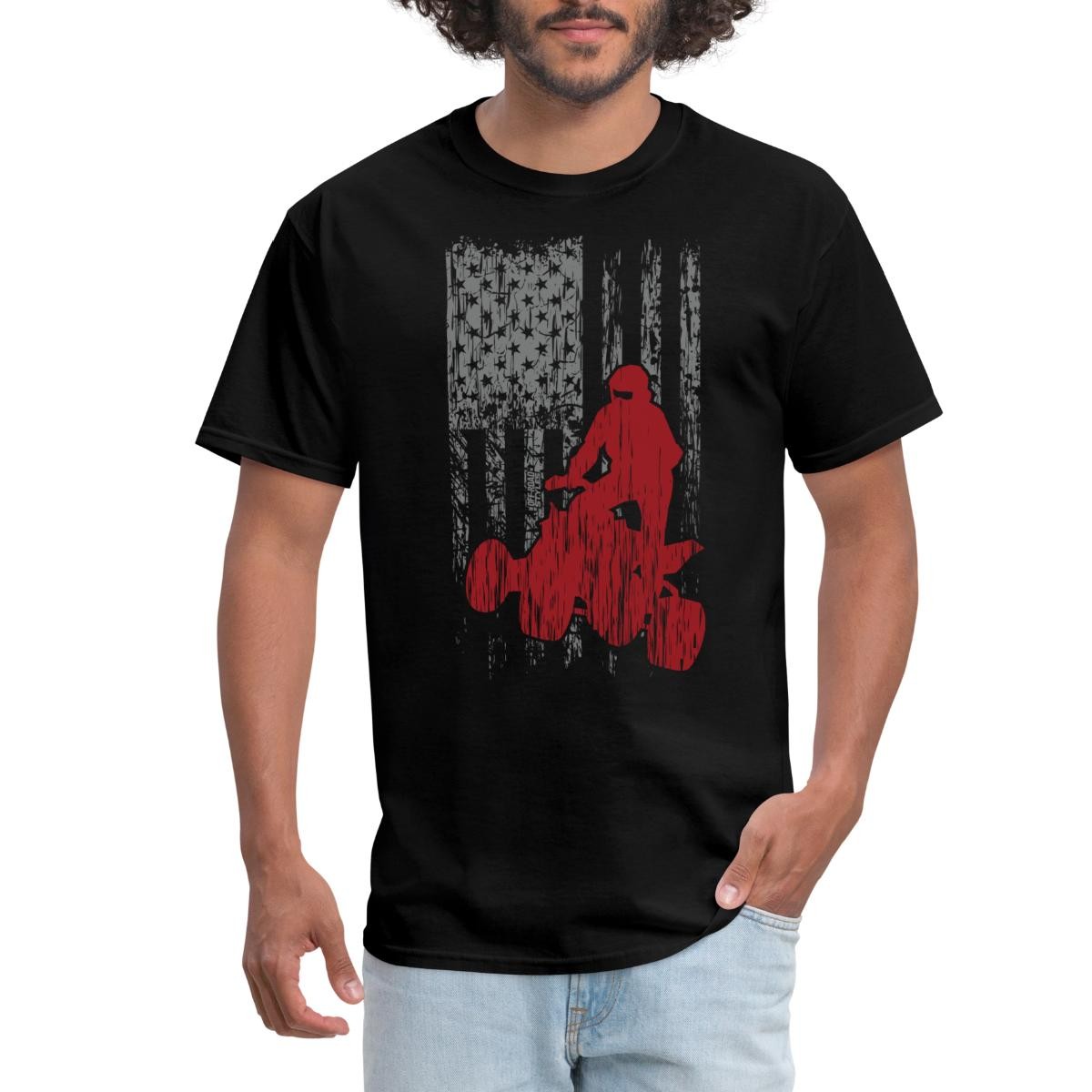 ATV QUad USA Flag Grunge Men’s T-Shirt