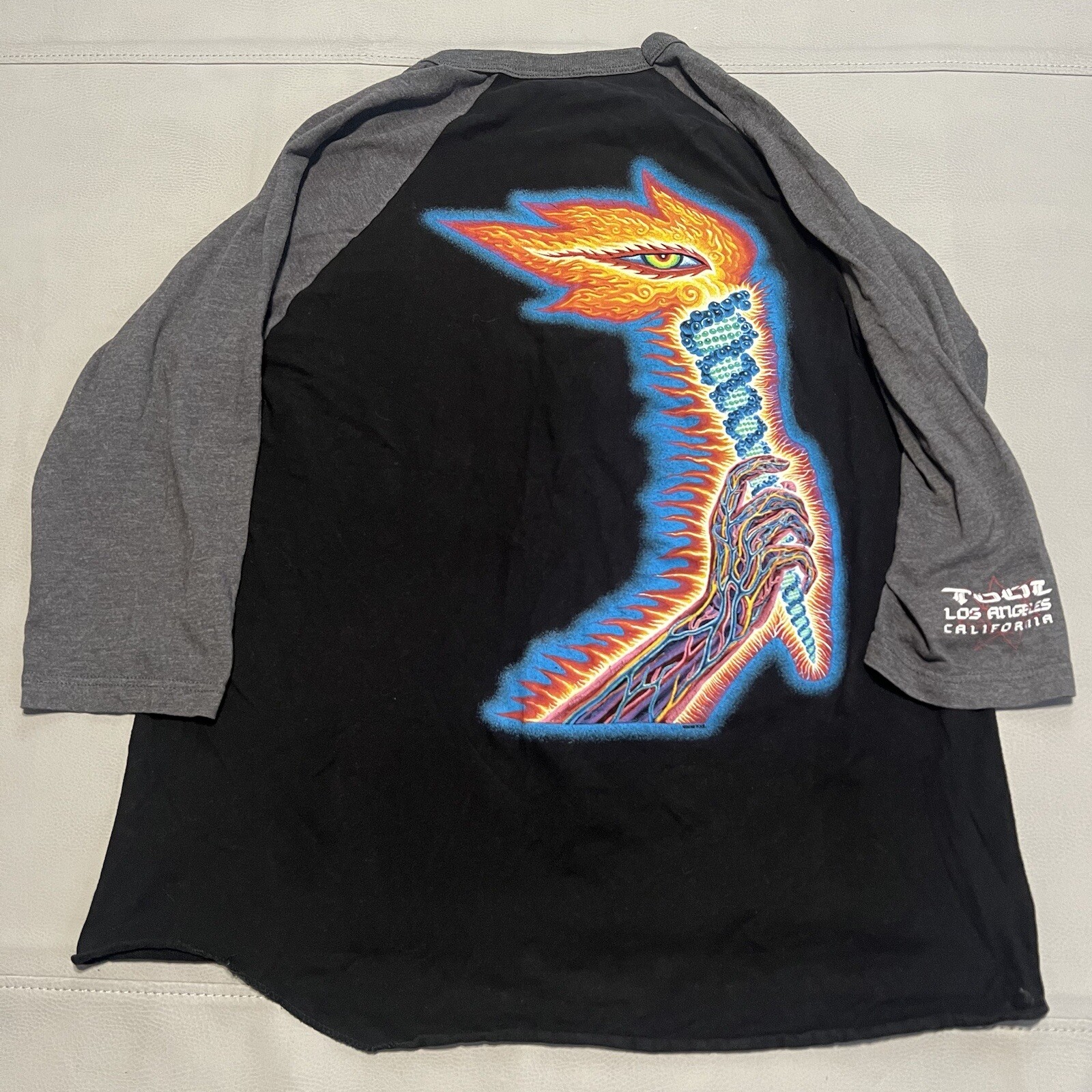 VTG Tool Los Angeles California Raglan Tour Torch Concert Band T-Shirt-M-5419