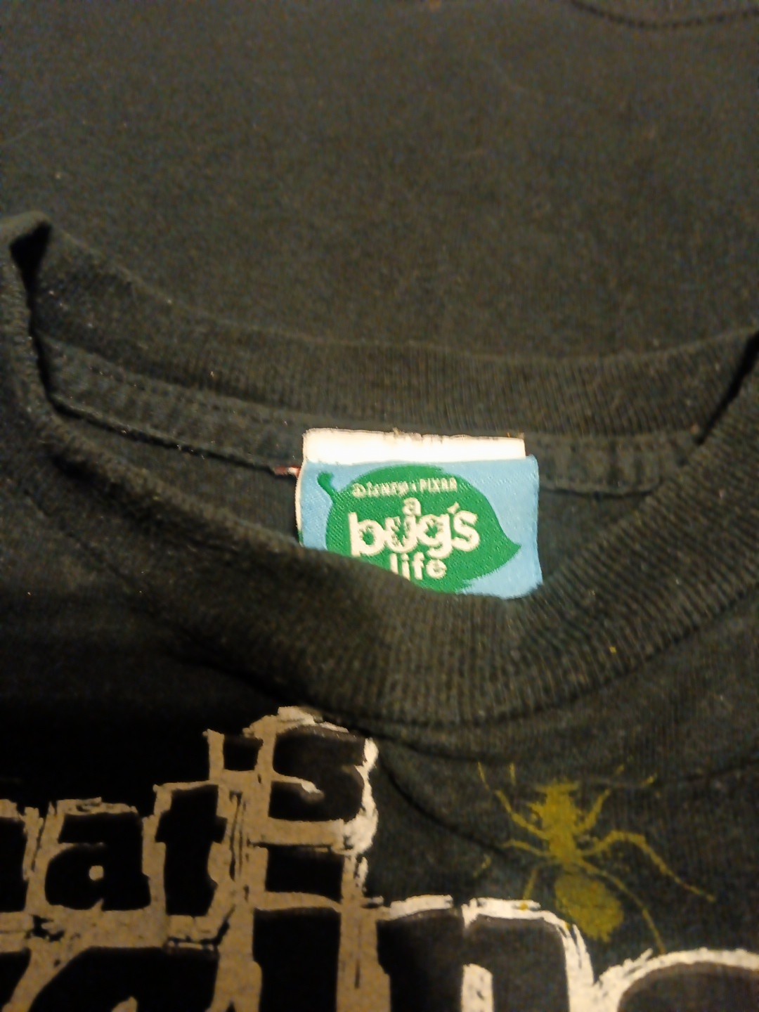 Vintage A Bug’s Life Disney Pixar Black Kids Large T-shirt