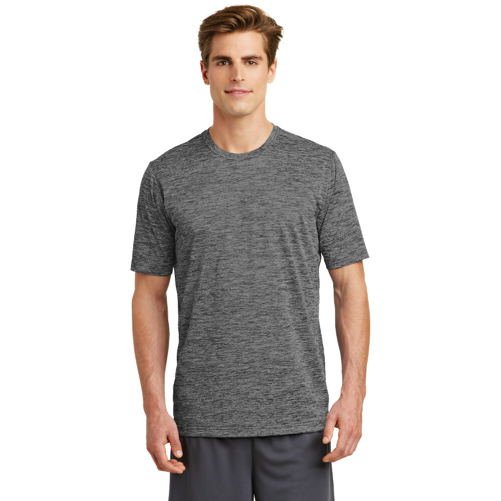 Sport-Tek ST390 Mens T Shirt Posi Charge Electric Heather Gray Black Size XL