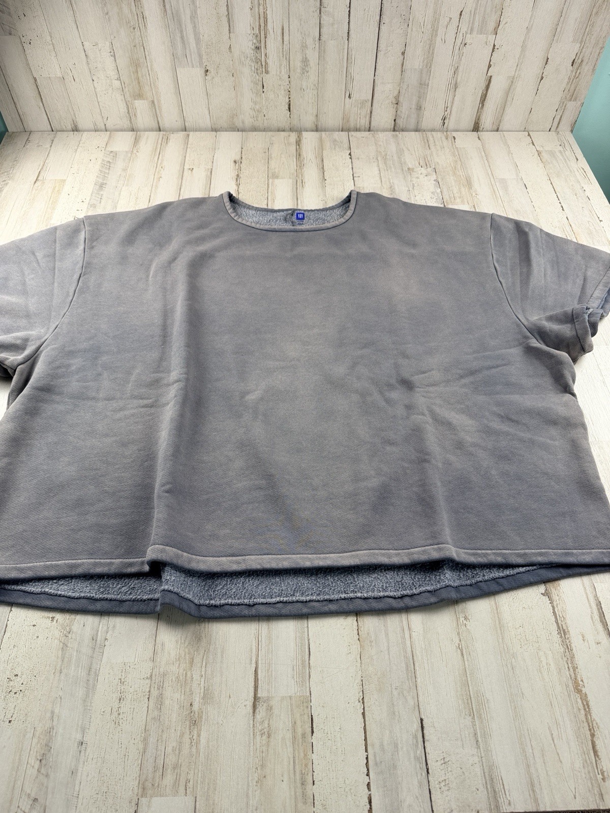 Yeezy Gap Fleece Yoke Tee Grey Unreleased Balenciaga Men’s XXL 2XL Oversized NIB