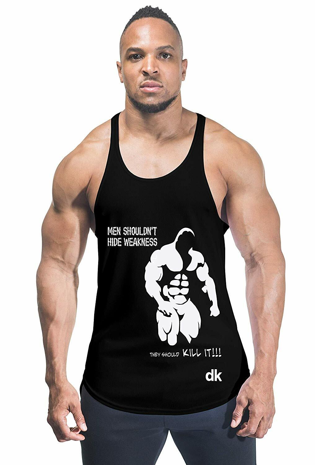 Lot Men Mma Bodybuilding Gym Stringer Vest Y Back Racer Back Motivation Tank Top