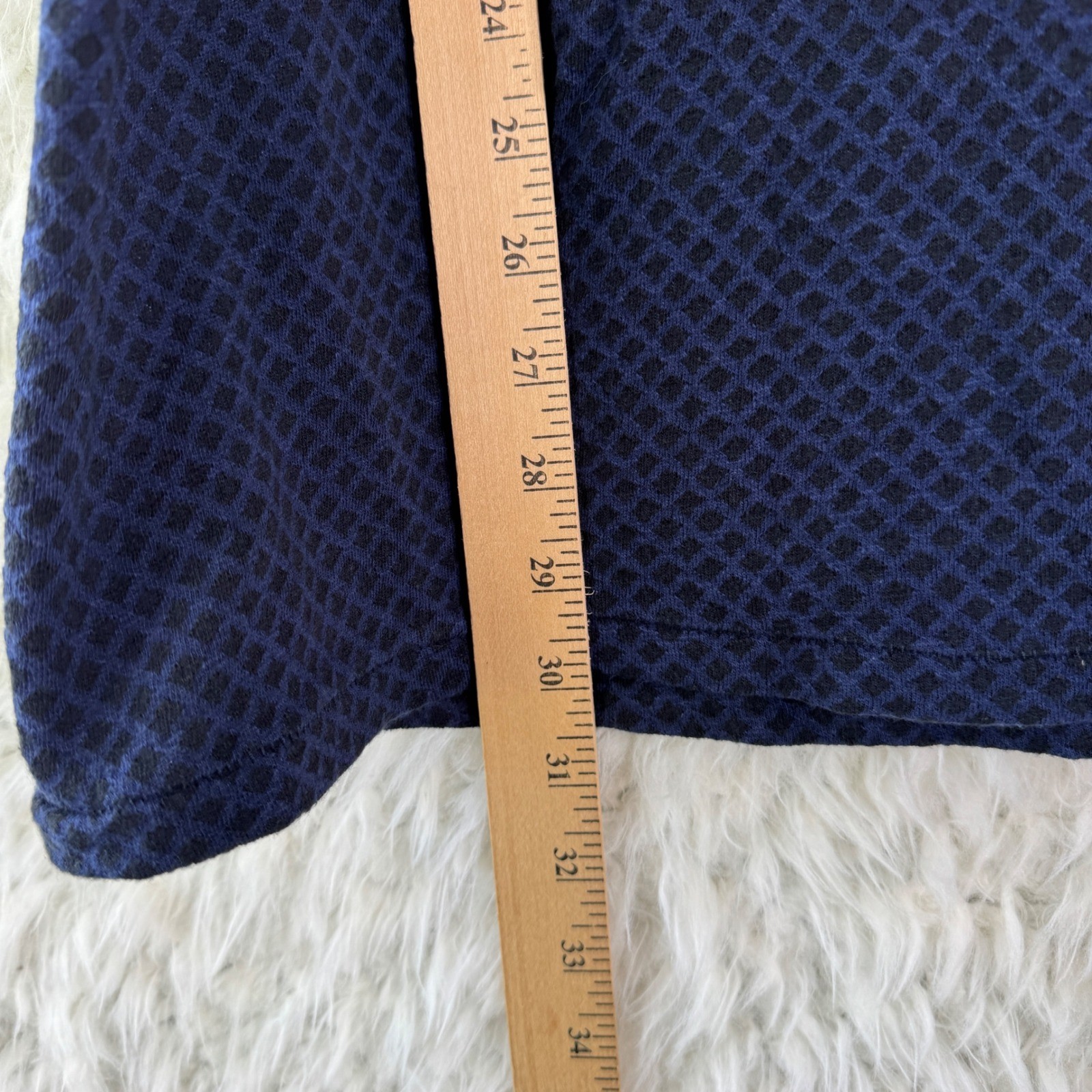 Scotch Soda Amsterdam Mens L Navy Blue Textured Diamond Pattern Pocket T Shirt